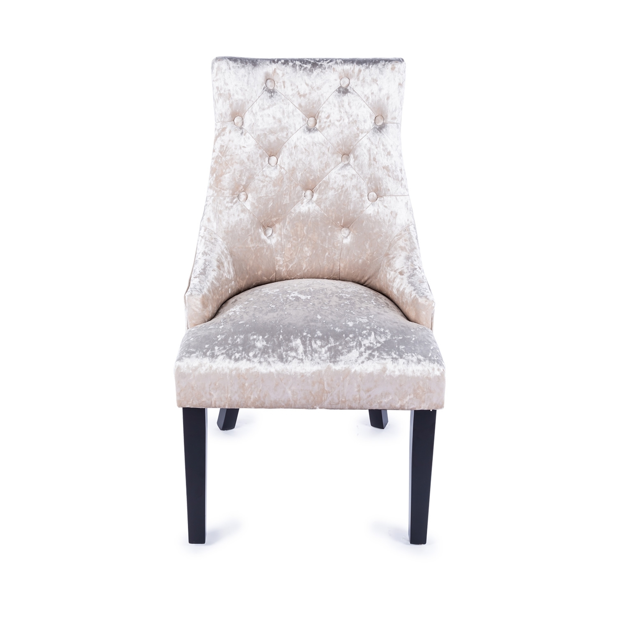 Crushed Velvet Dining Chair - Ivory