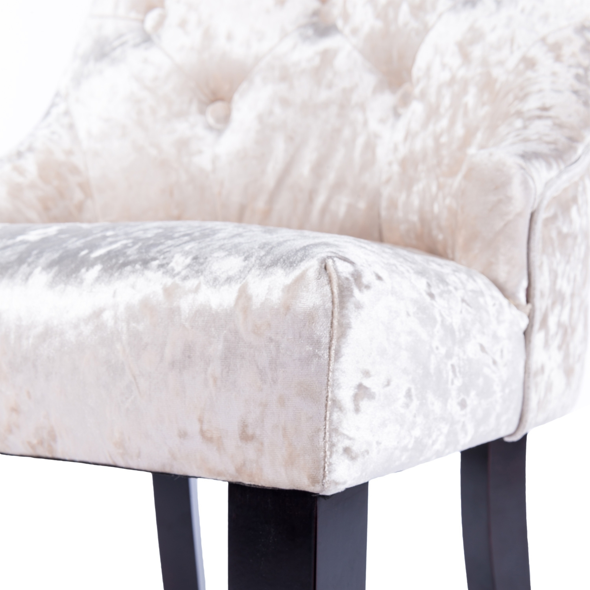 Crushed Velvet Dining Chair - Ivory