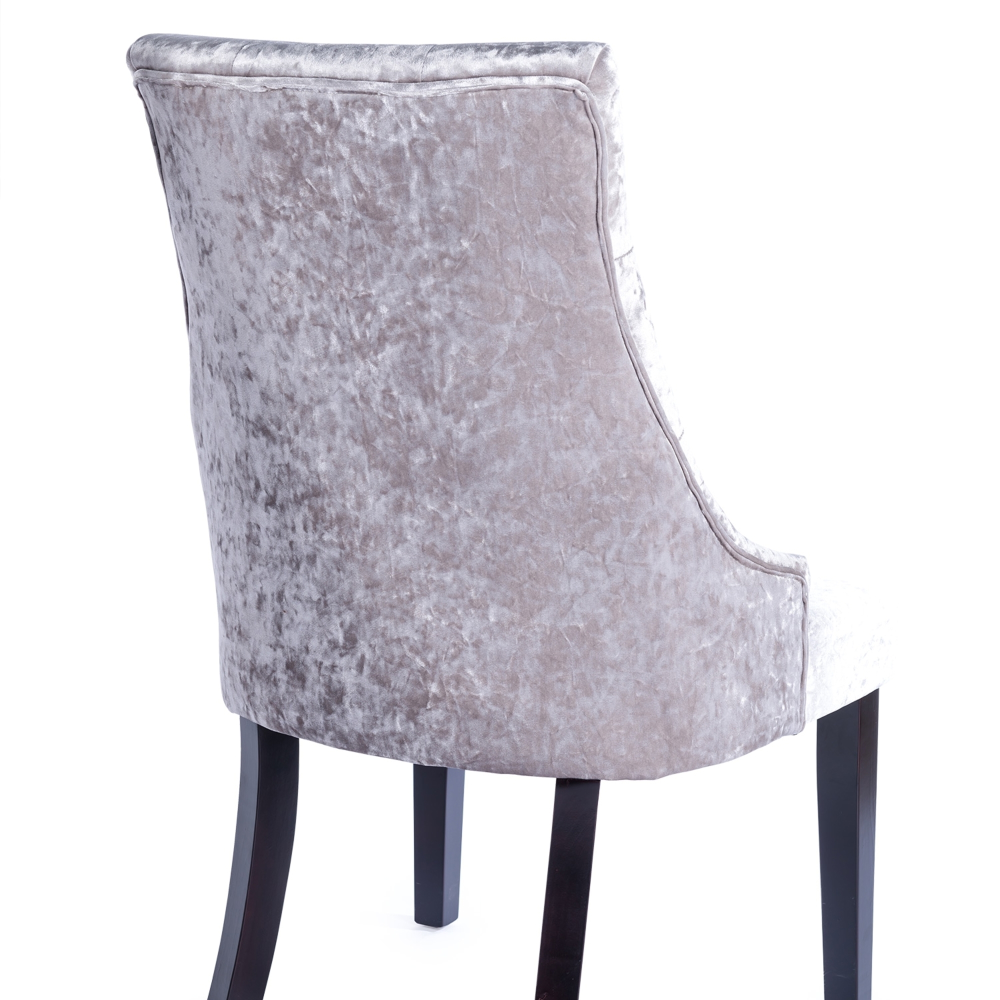 Crushed Velvet Dark Oak Leg Dining Chair