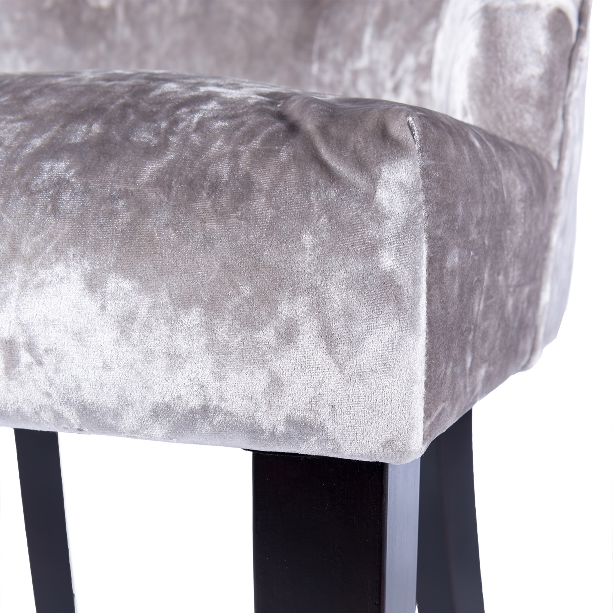 Crushed Velvet Dark Oak Leg Dining Chair