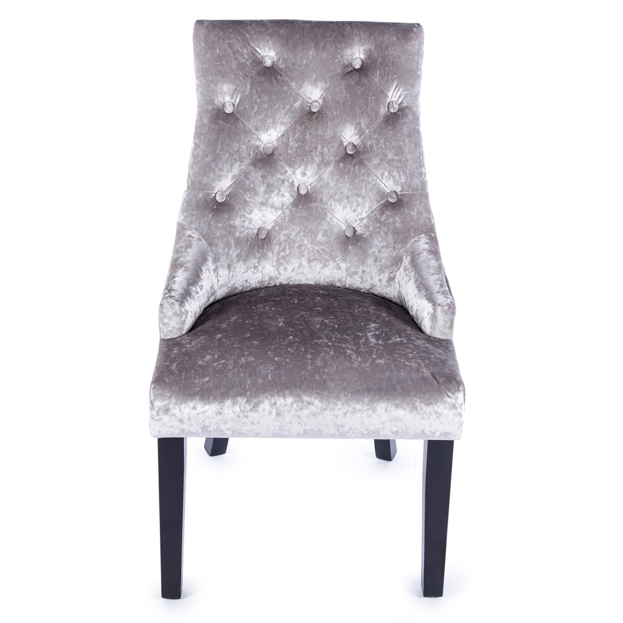 Crushed Velvet Dark Oak Leg Dining Chair