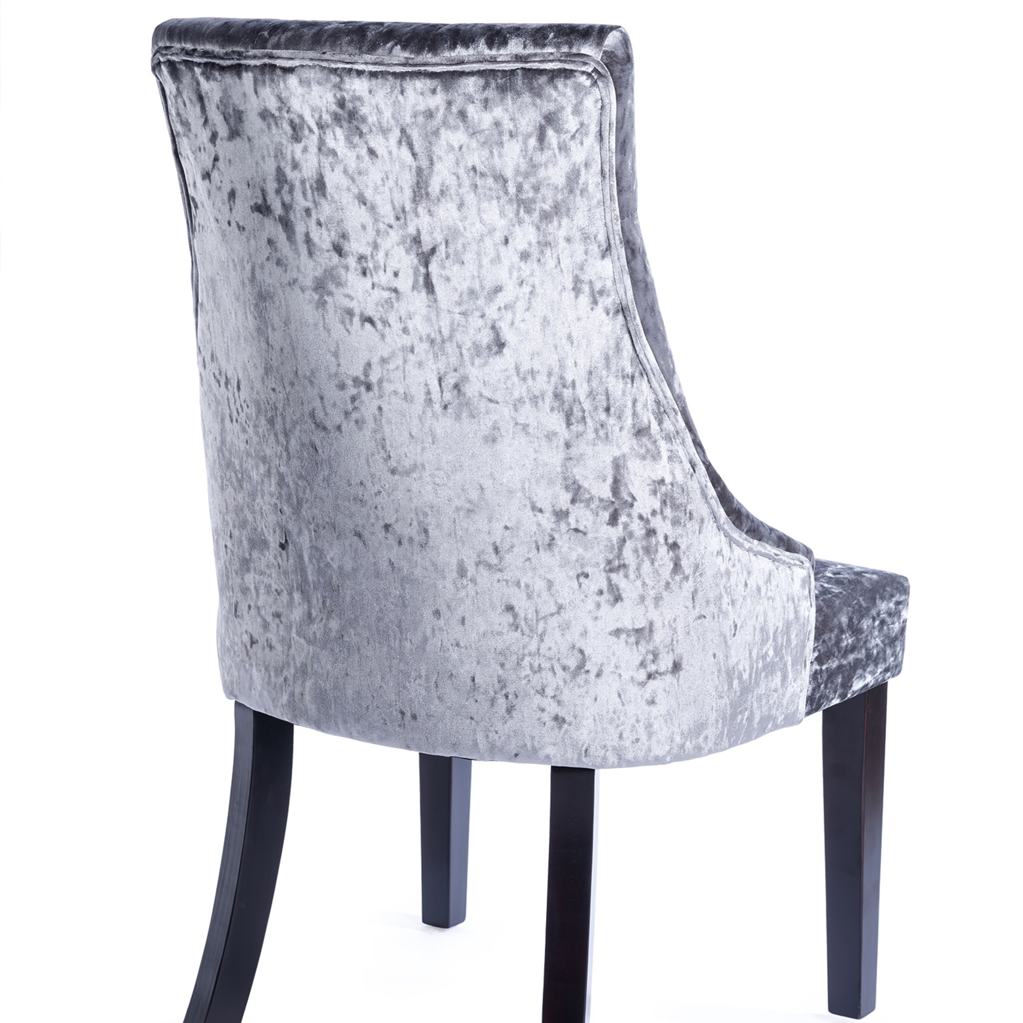 Crushed Velvet Dark Oak Leg Dining Chair