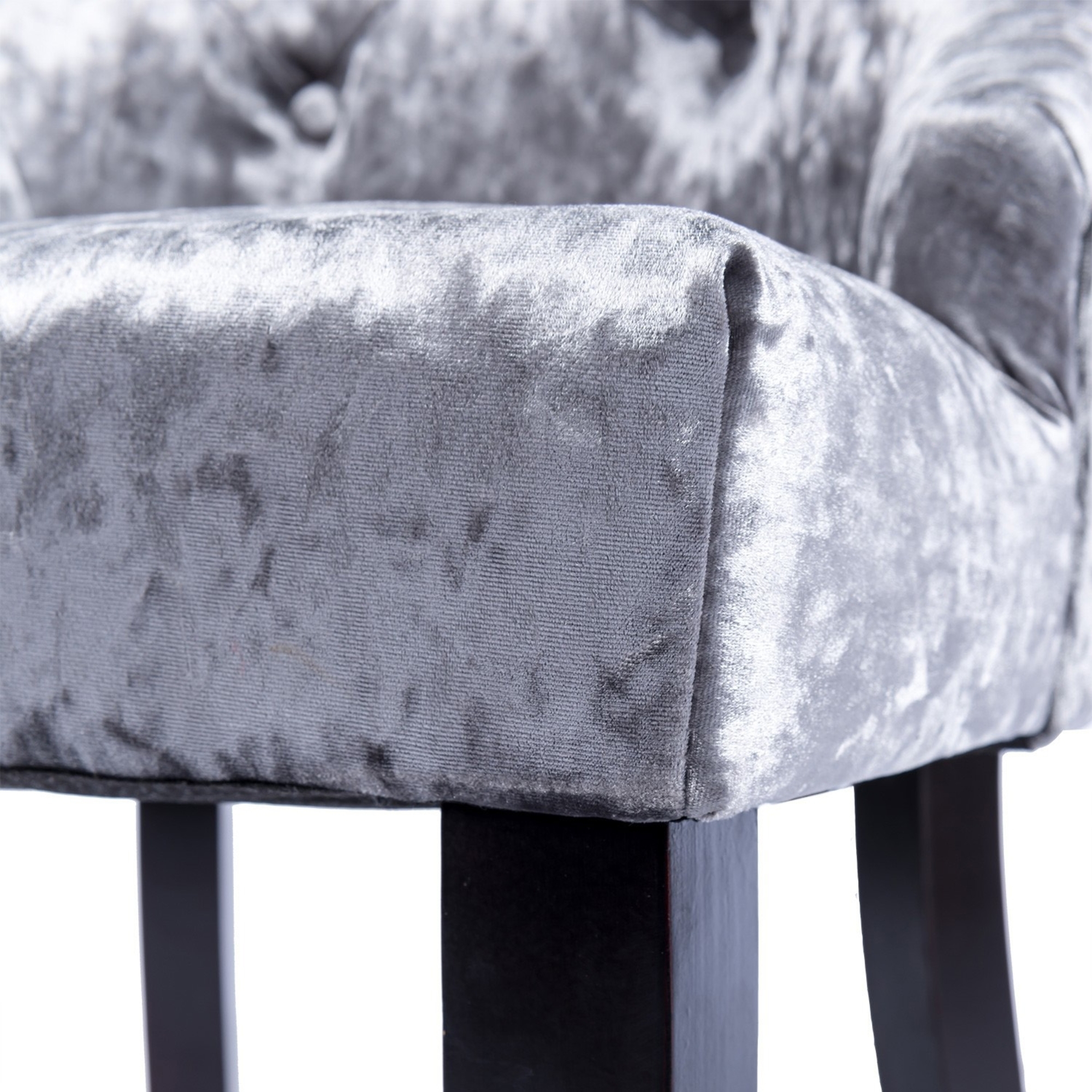 Crushed Velvet Dark Oak Leg Dining Chair