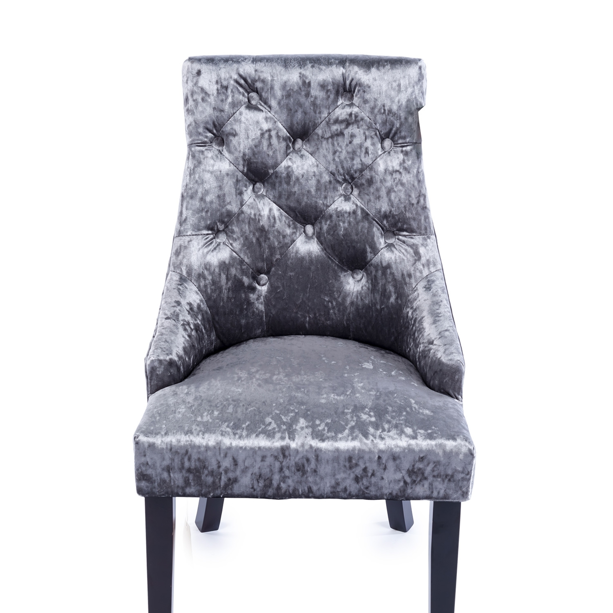 Crushed Velvet Dark Oak Leg Dining Chair