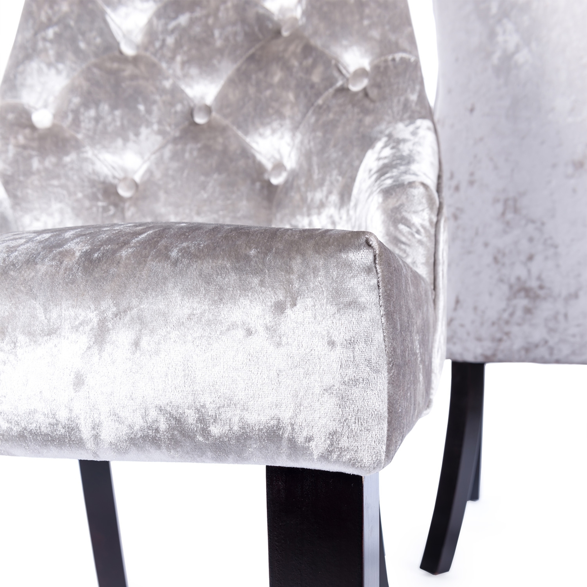 Crushed Velvet Dark Oak Leg Dining Chair