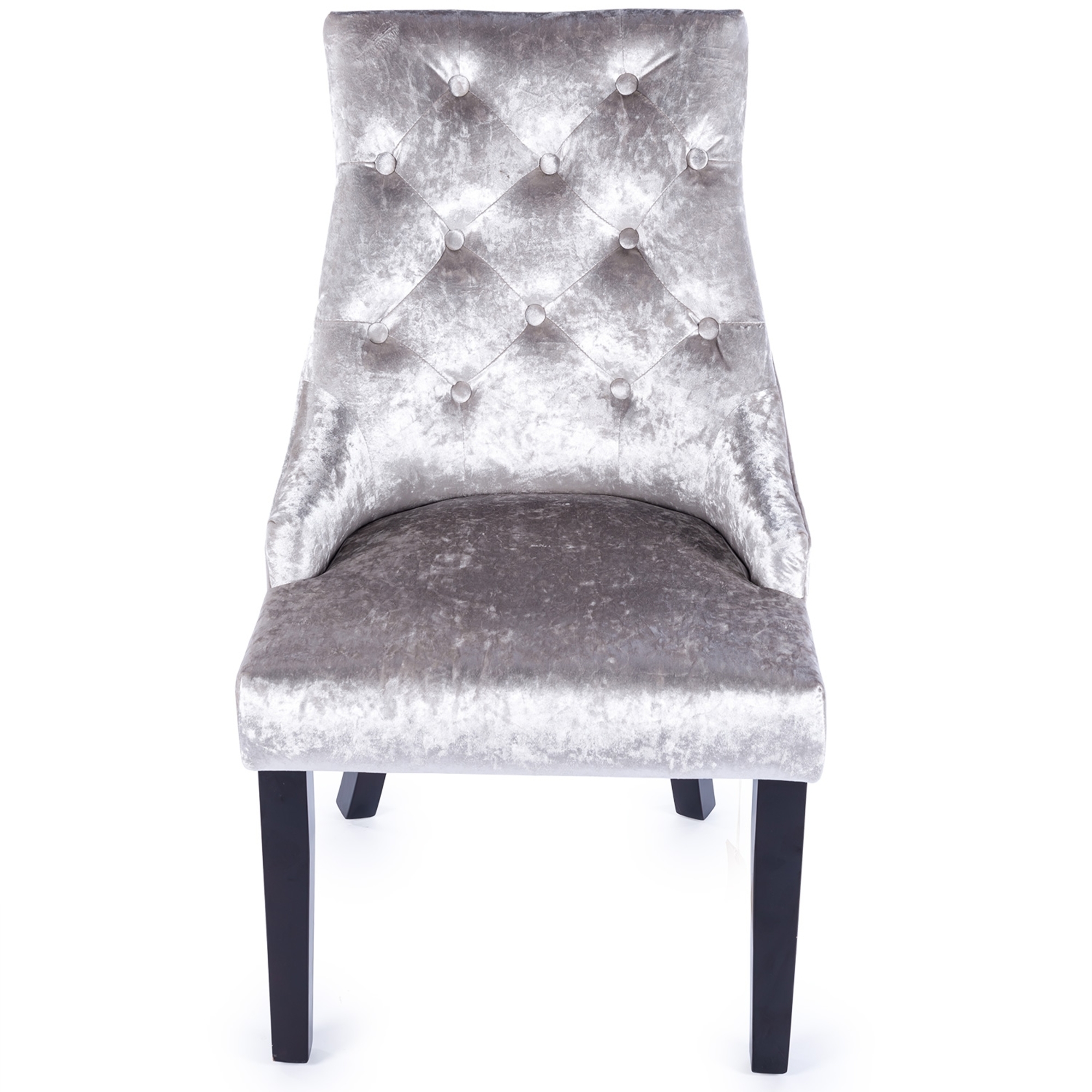 Crushed Velvet Dark Oak Leg Dining Chair