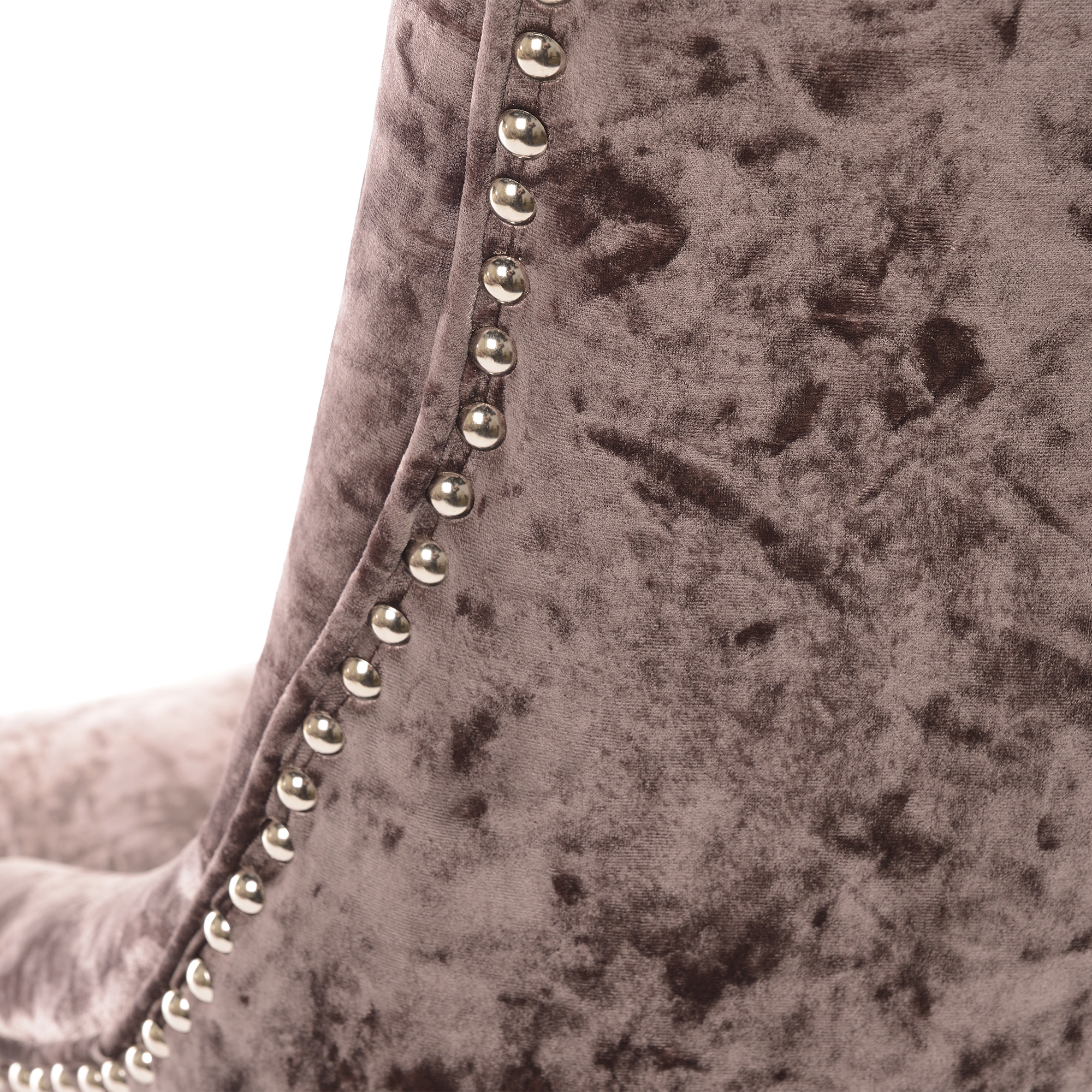 Crushed Velvet Dining Chair with Knocker - Aubergine
