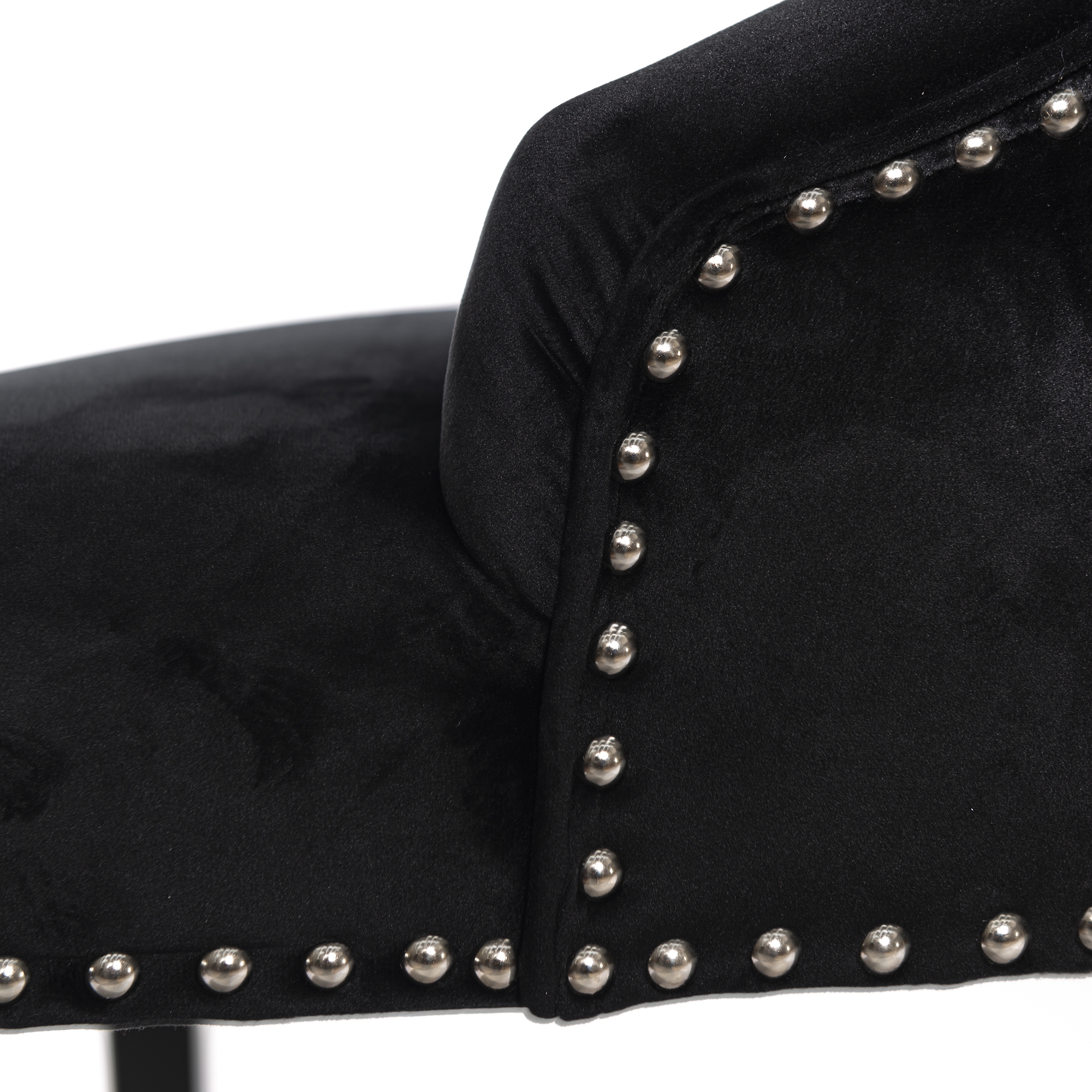 Velvet Dining Chair with Knocker - Black