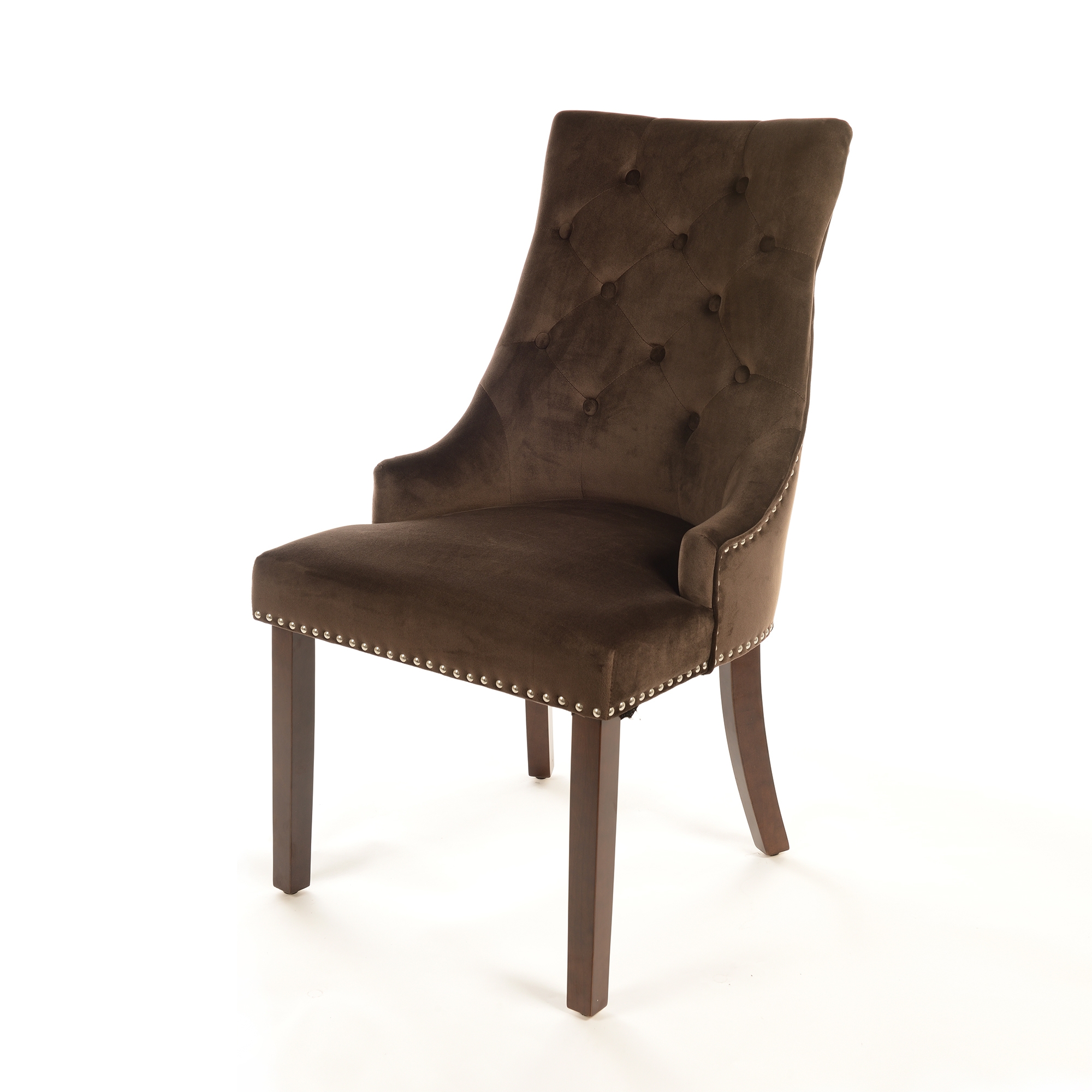Velvet Dining Chair with Knocker - Mink