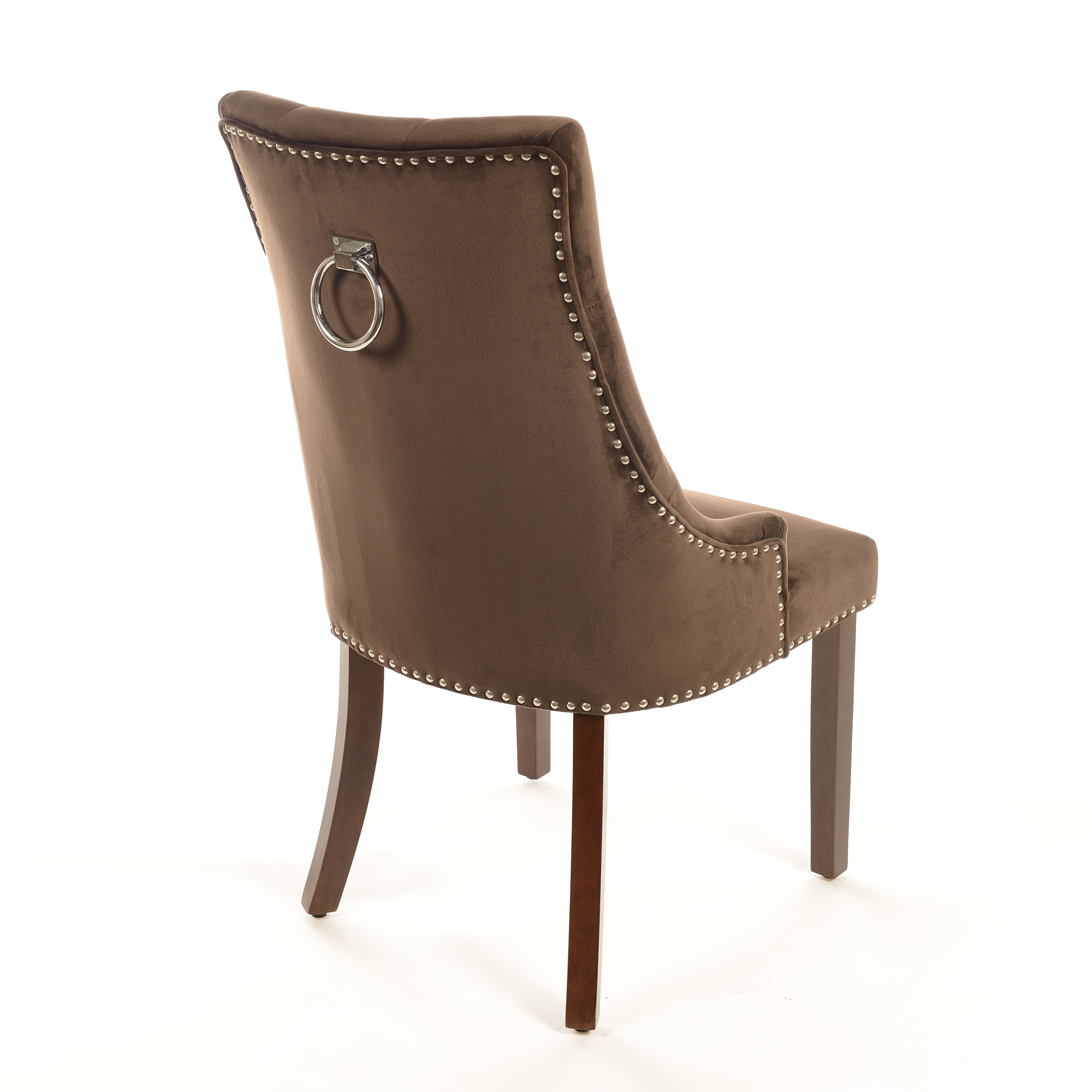 Velvet Dining Chair with Knocker - Mink