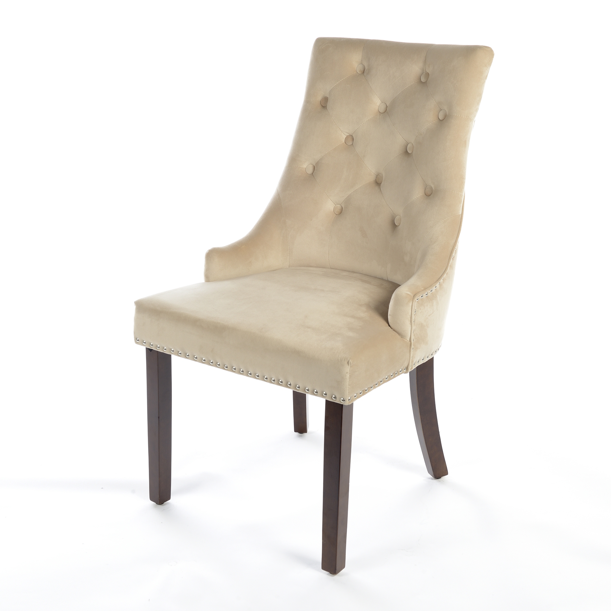 Velvet Dining Chair with Knocker - Taupe