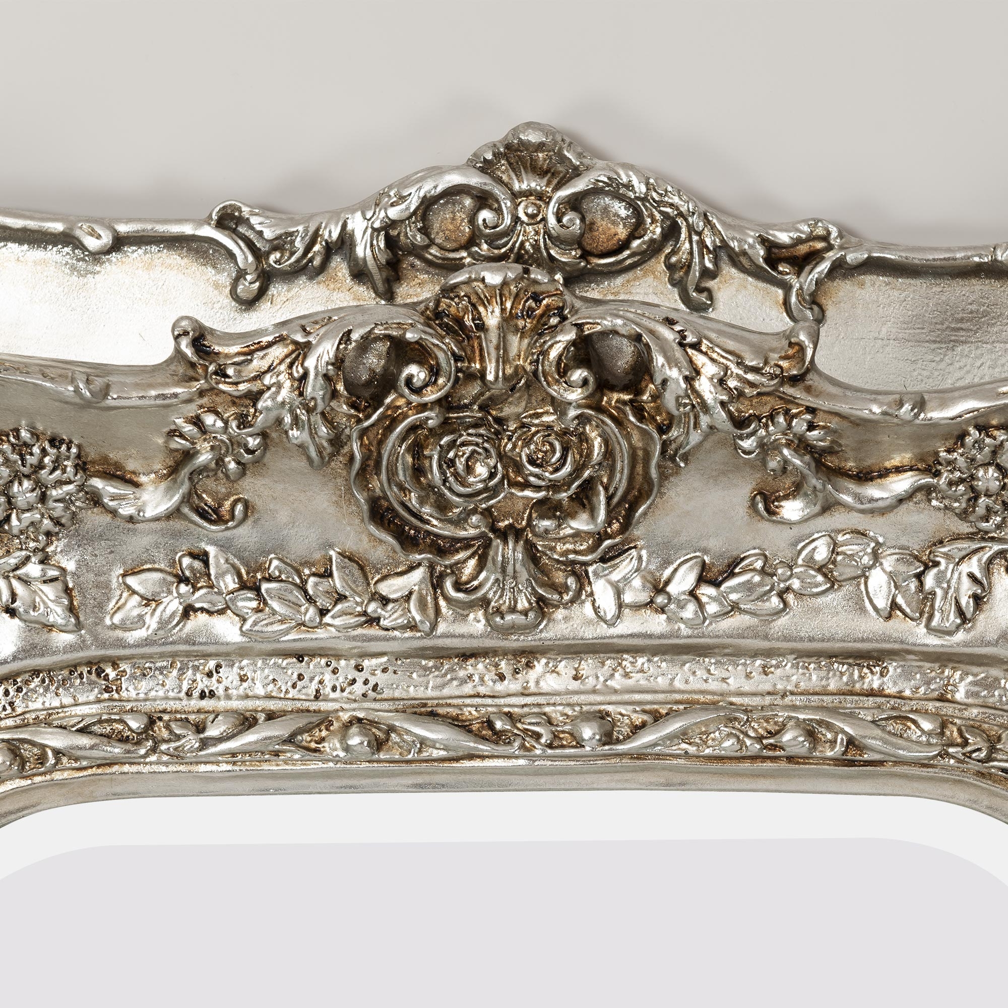 Rosetti Baroque Silver Gilt Leaf Bevelled Mirror