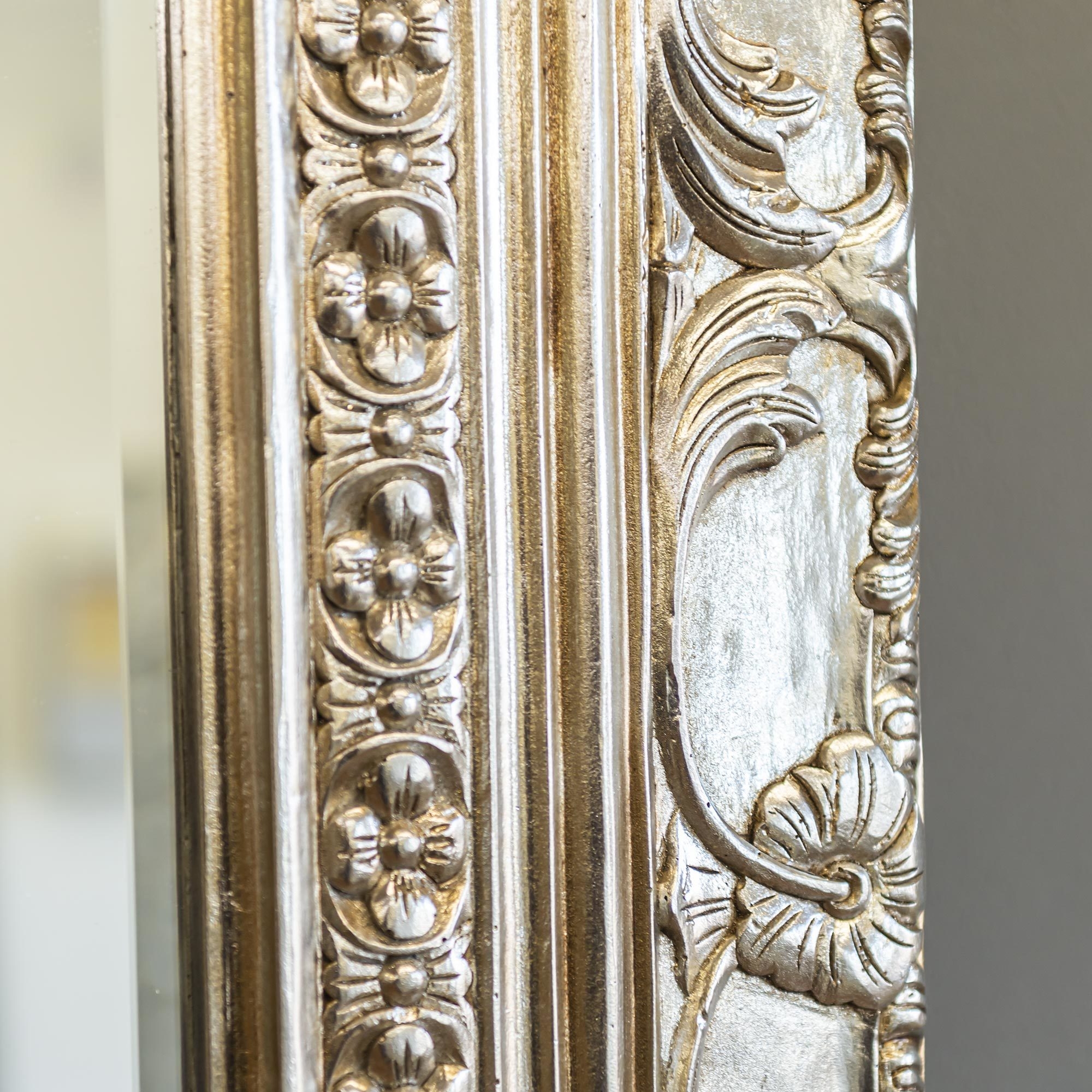 Essence Silver Bevelled Floor Mirror