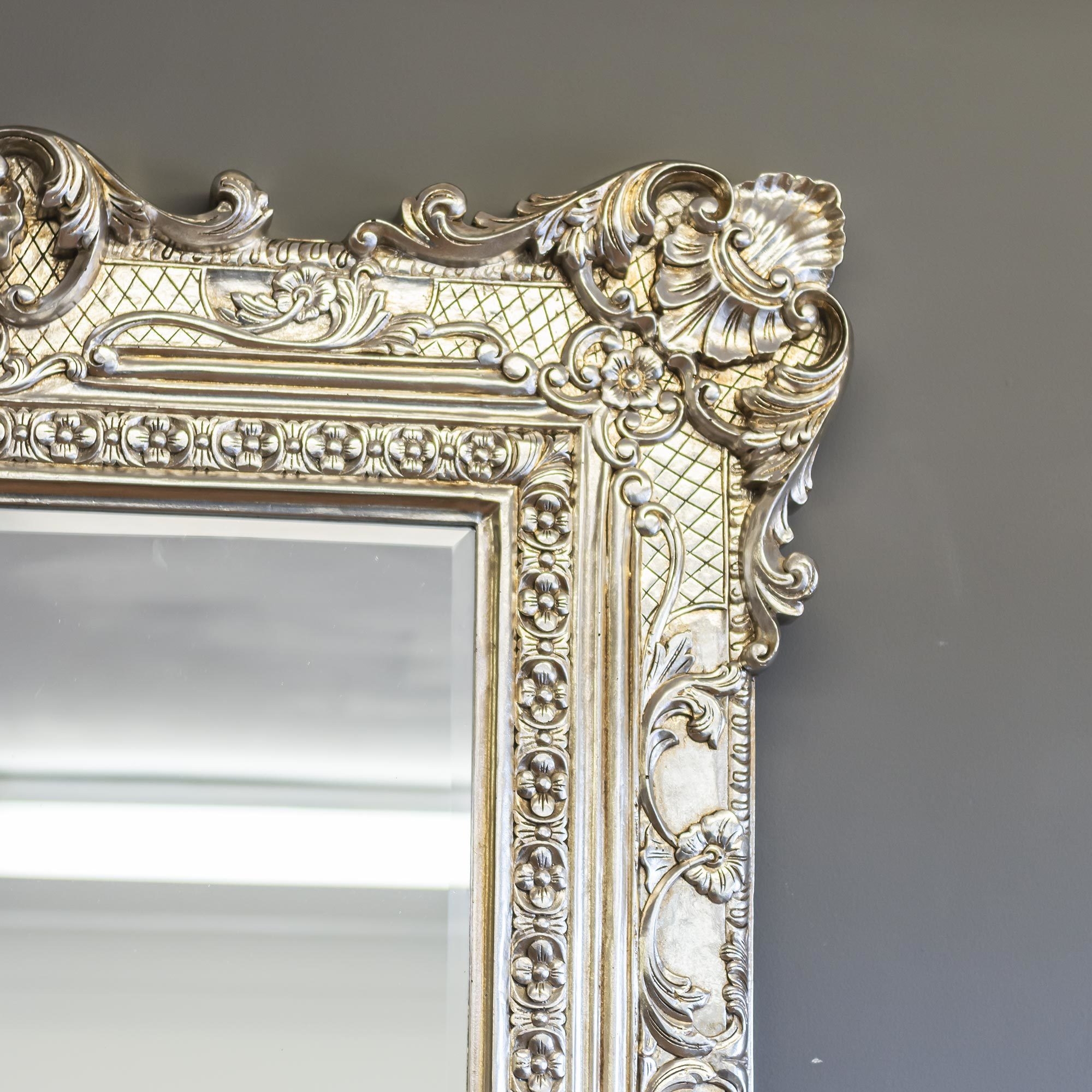 Essence Silver Bevelled Floor Mirror