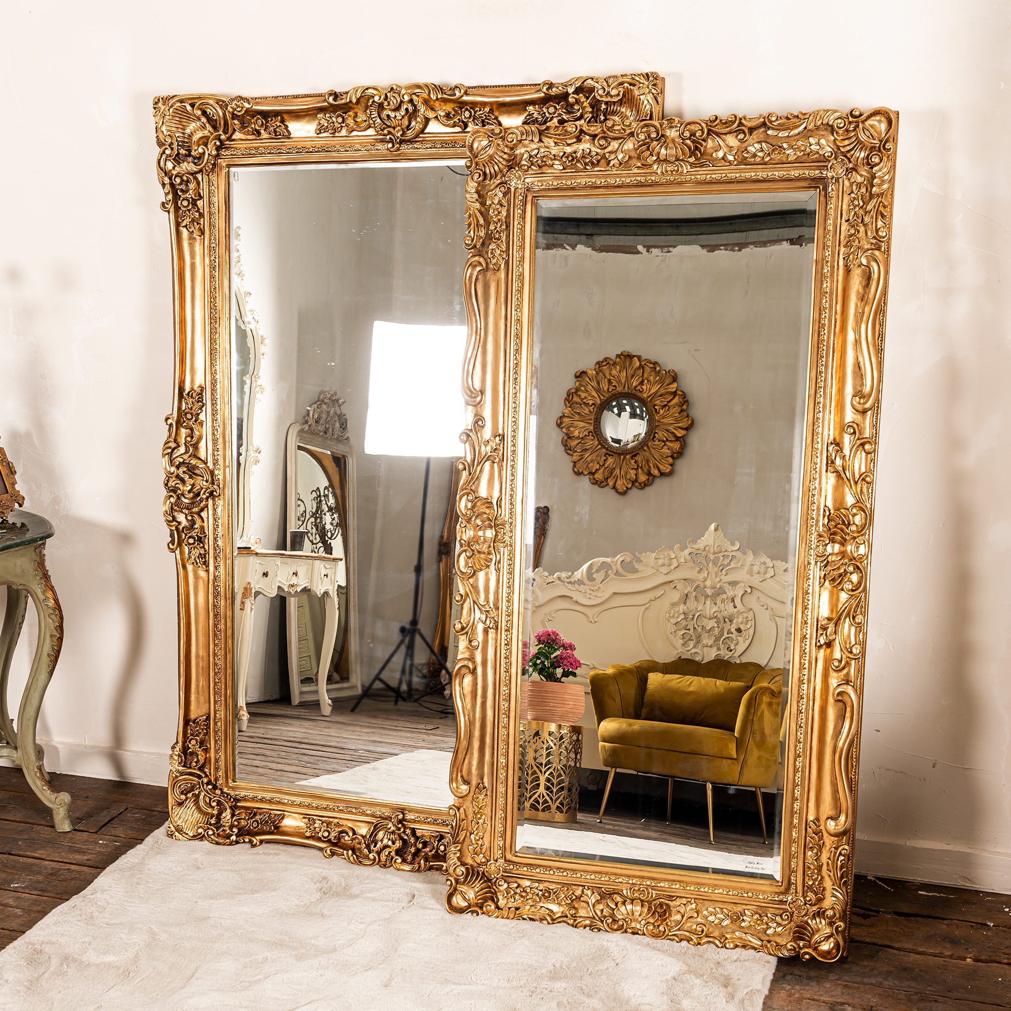 Estella Gold Bevelled Floor Mirror