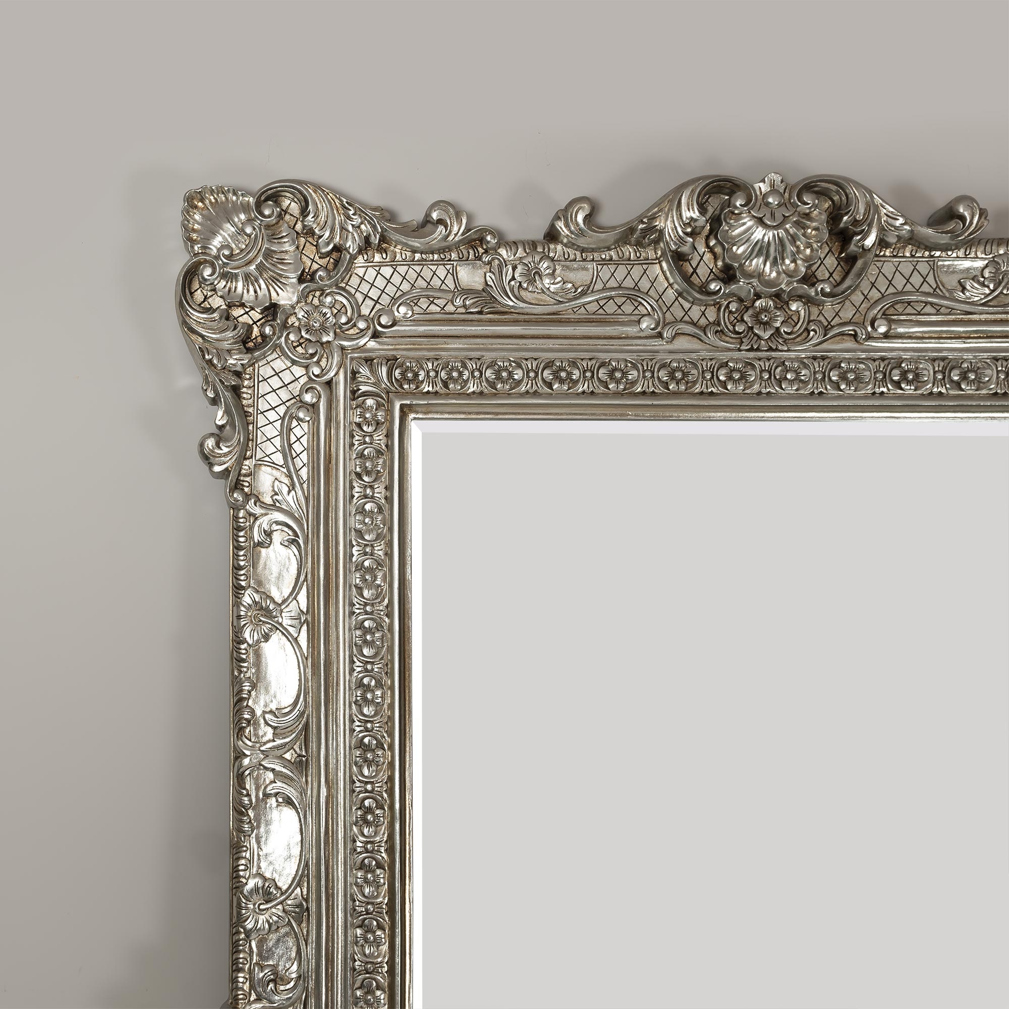 Essence Silver Bevelled Floor Mirror