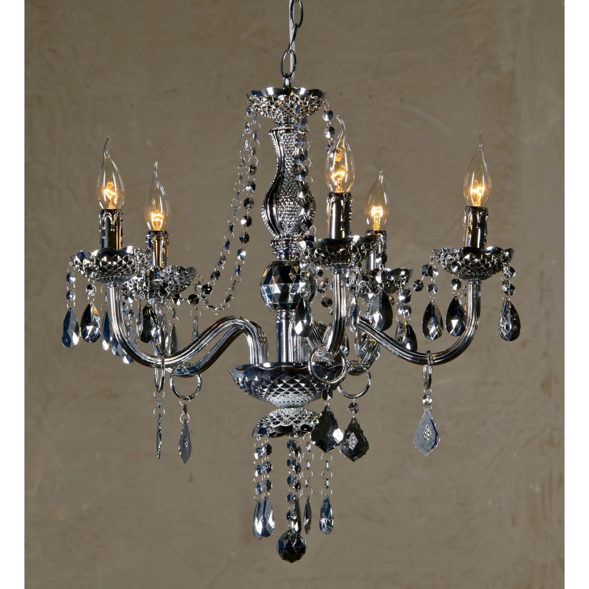 Glimmer 5 Light Chandelier - Silver