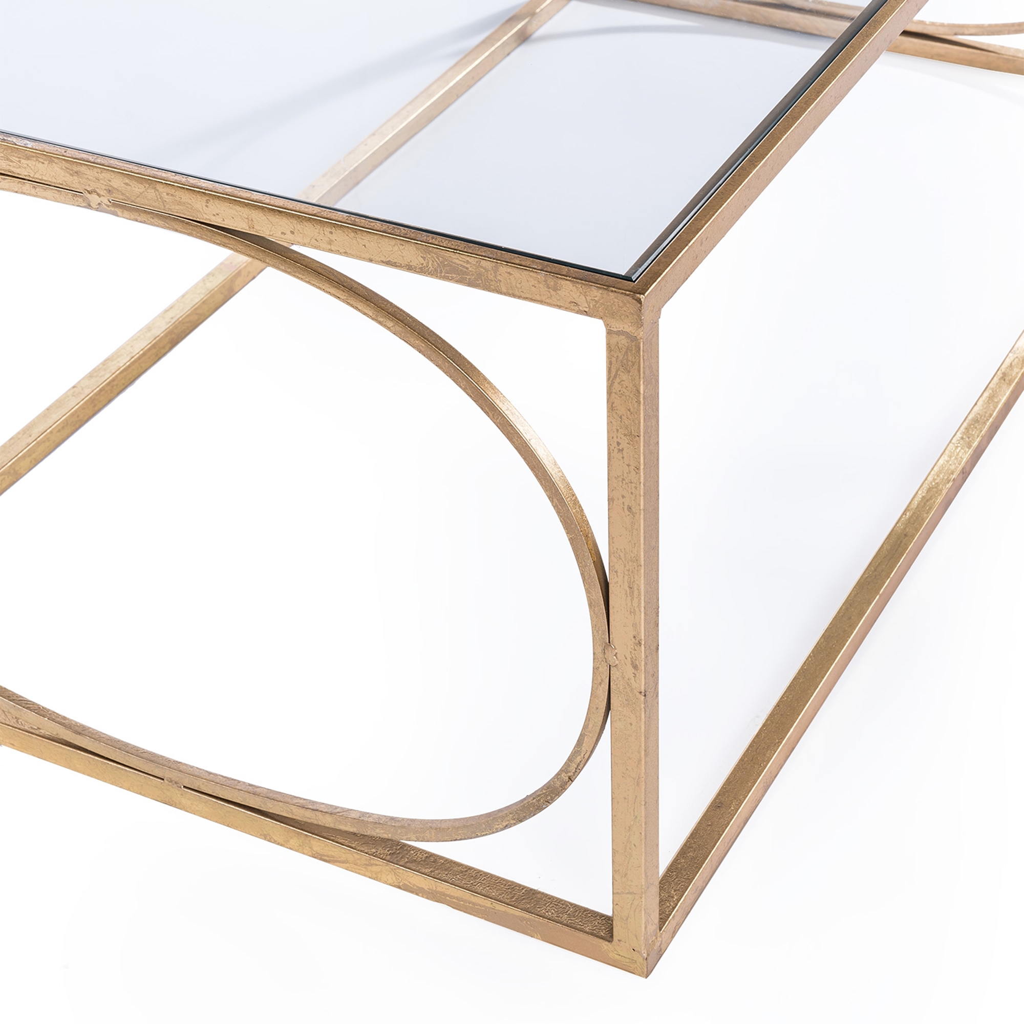 Gin Shu Metal Coffee Table - Gold Gilt Leaf