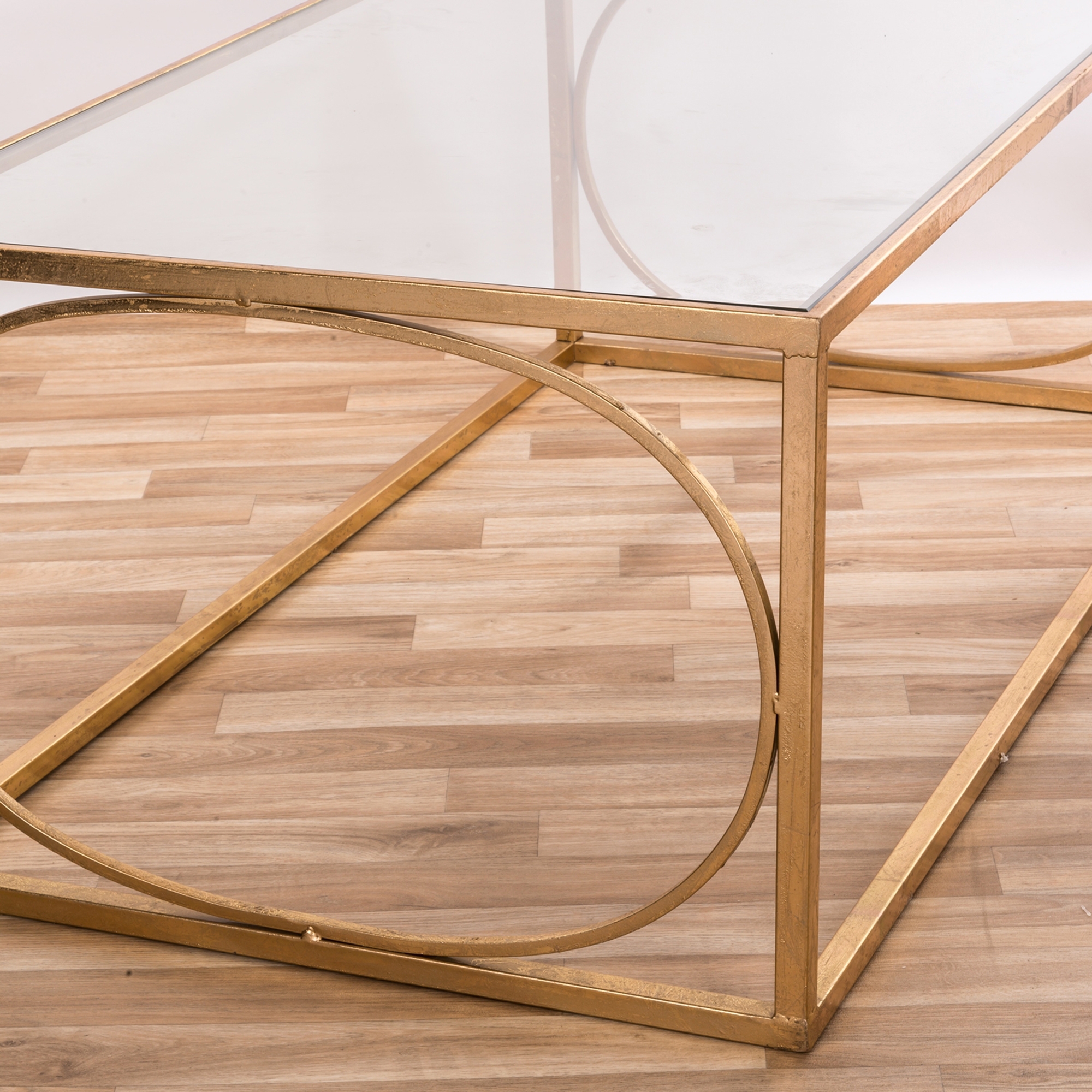 Gin Shu Metal Coffee Table - Gold Gilt Leaf