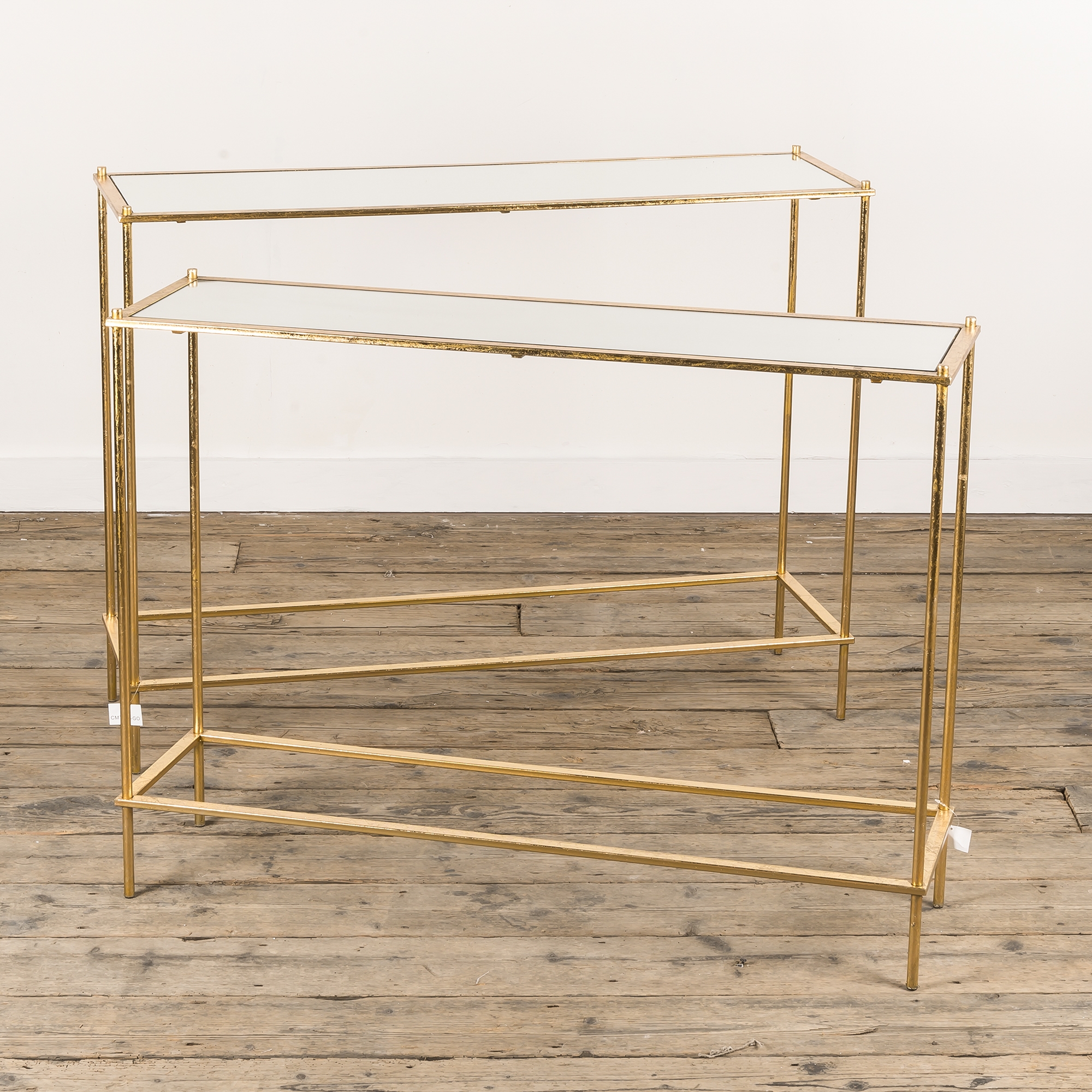 Gin Shu Metal Nest of Tables - Gold Gilt Leaf