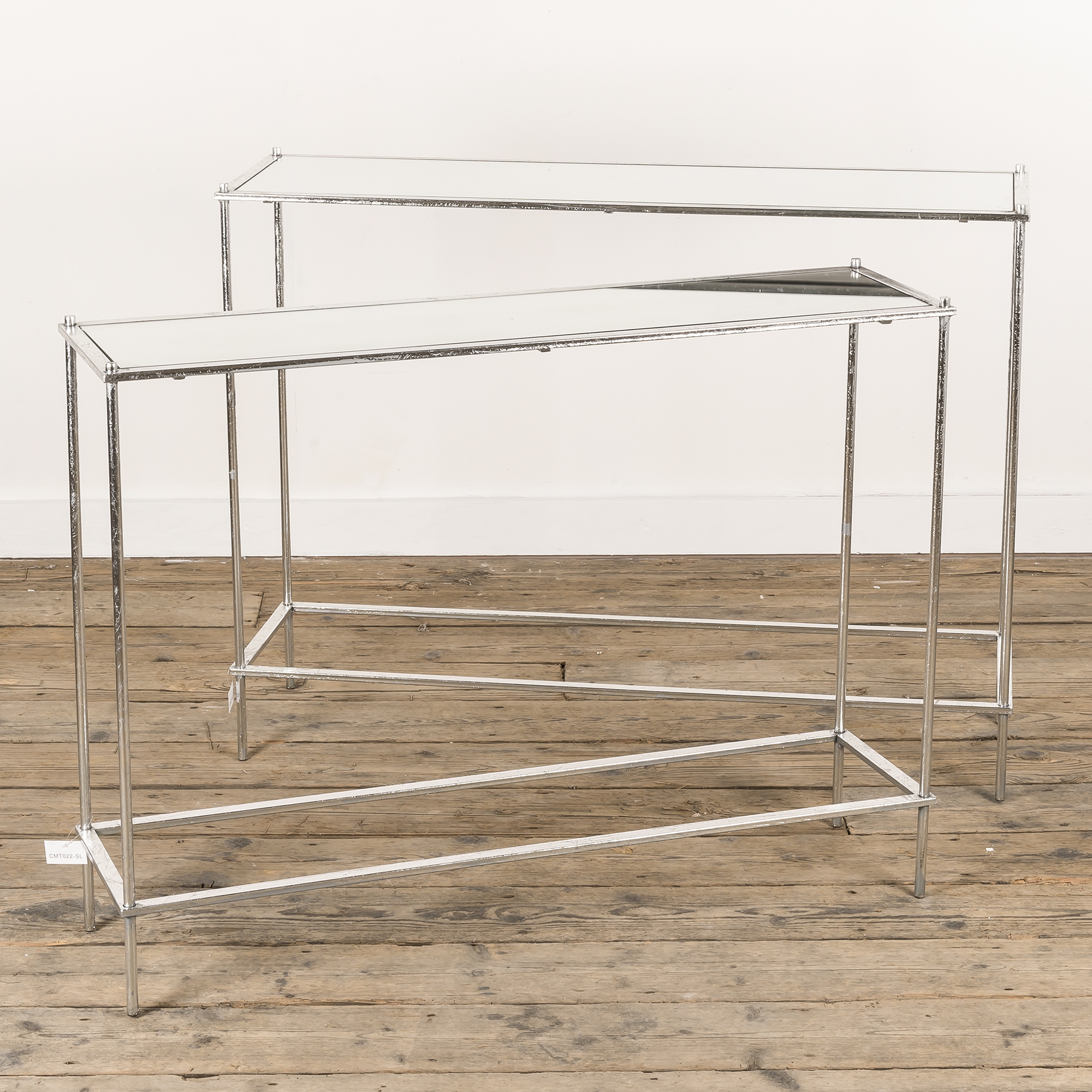 Gin Shu Metal Nest of Tables - Silver Gilt Leaf