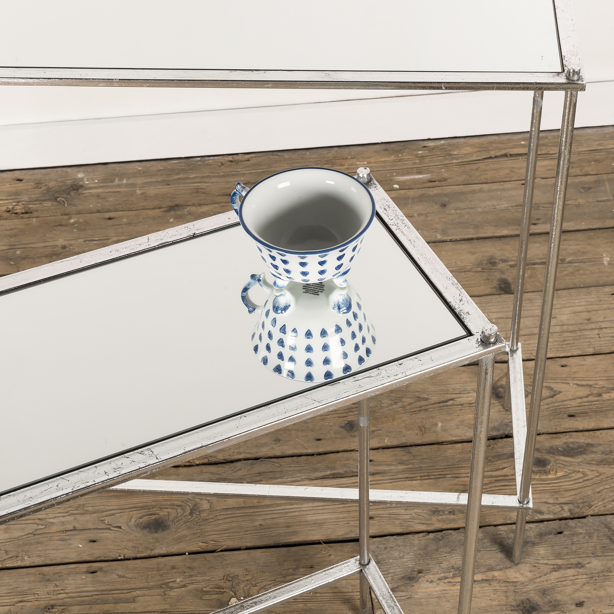 Gin Shu Metal Nest of Tables - Silver Gilt Leaf