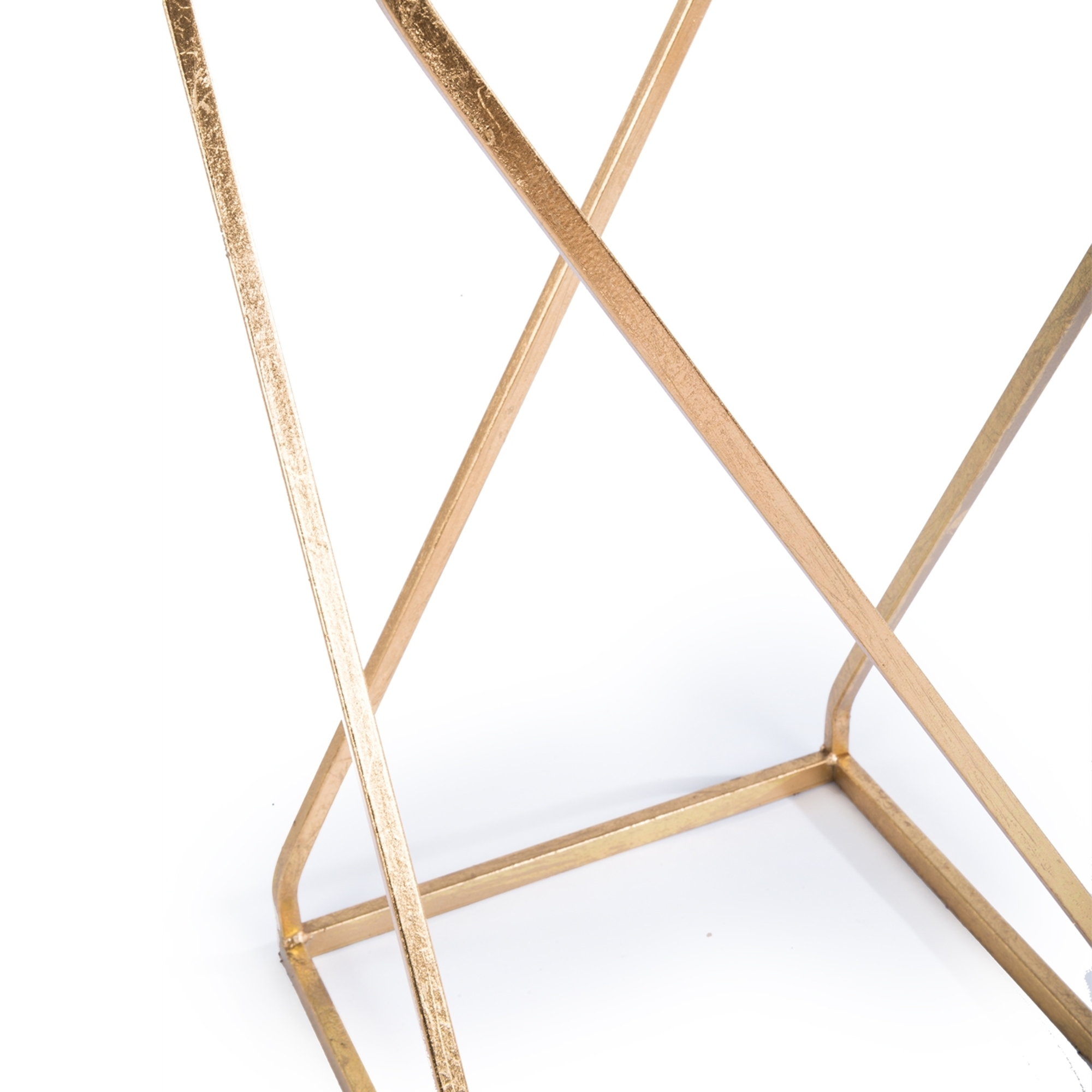 Gin Shu Metal Side Table - Gold Gilt Leaf