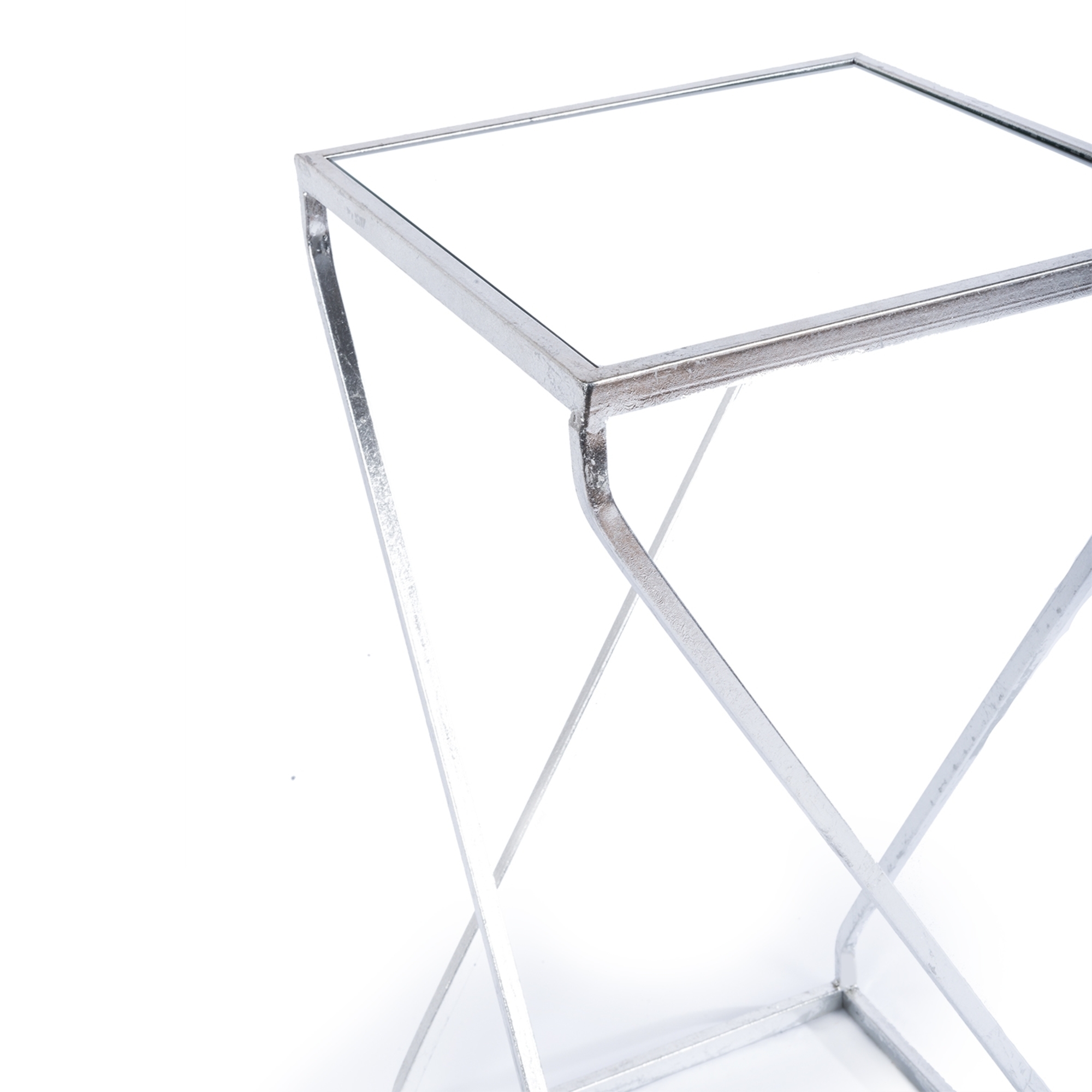 Gin Shu Metal Side Table - Silver Gilt Leaf