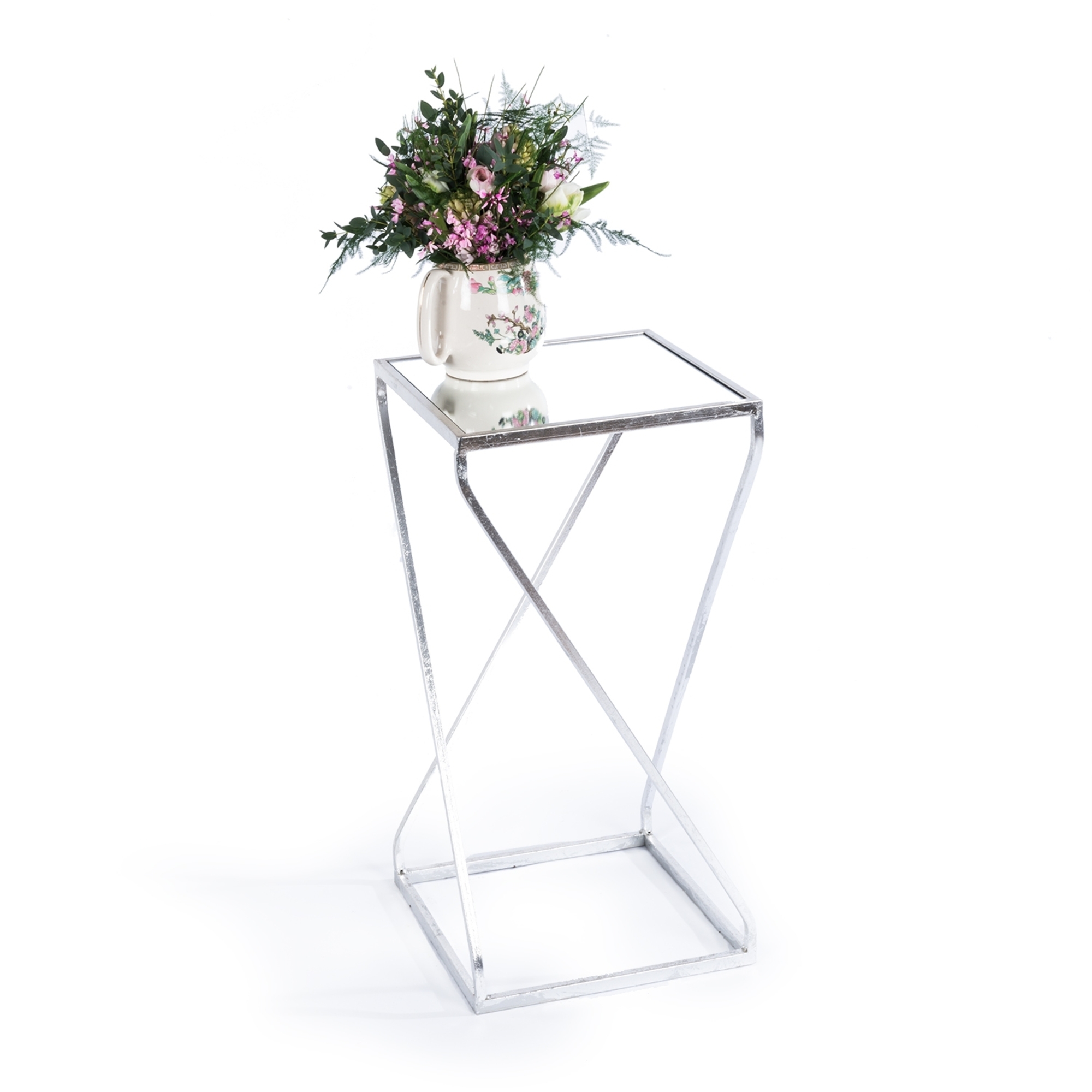 Gin Shu Metal Side Table - Silver Gilt Leaf