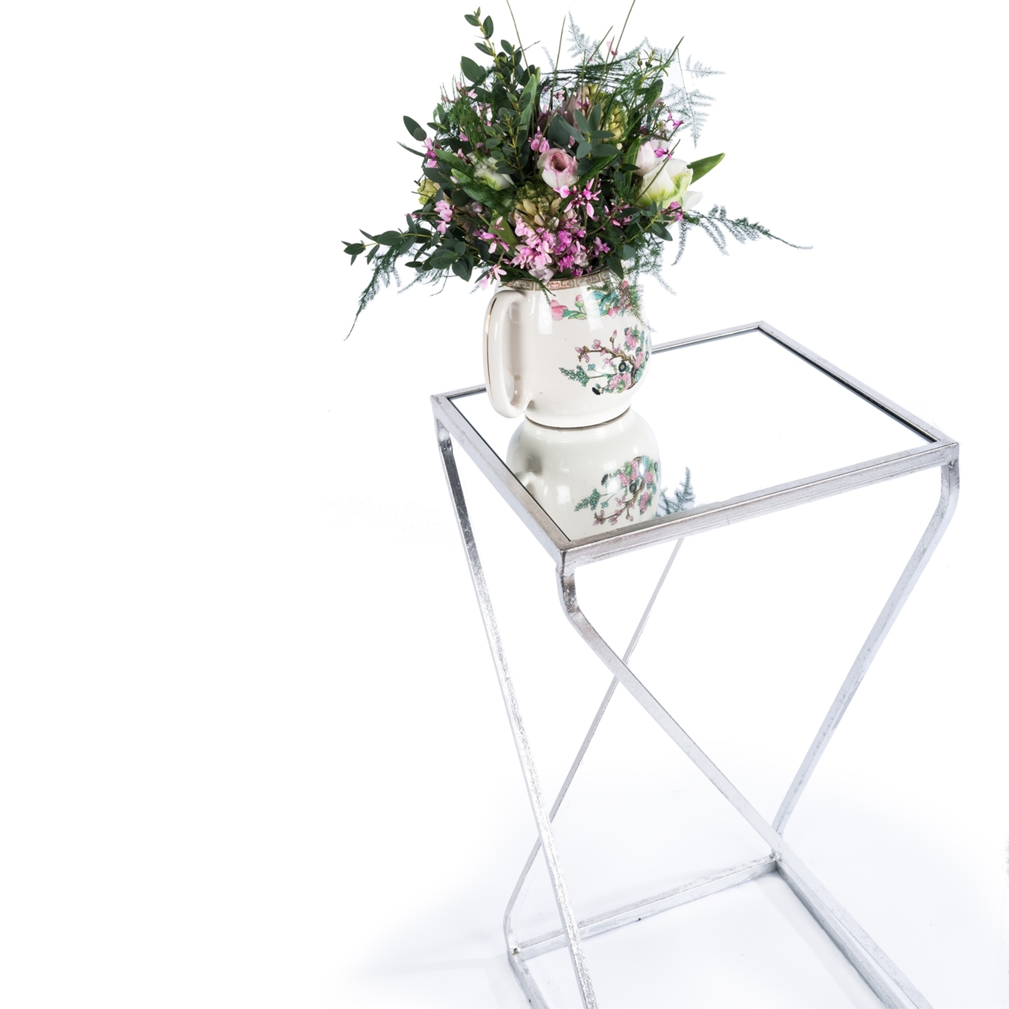 Gin Shu Metal Side Table - Silver Gilt Leaf