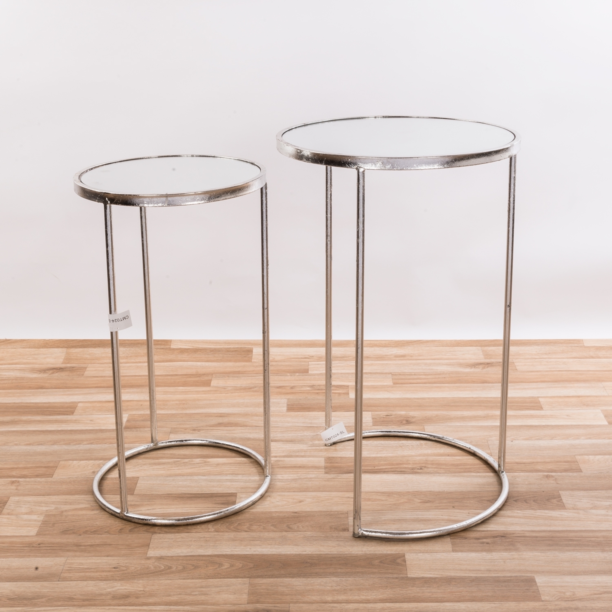 Gin Shu Metal Nest of Tables - Silver Gilt Leaf