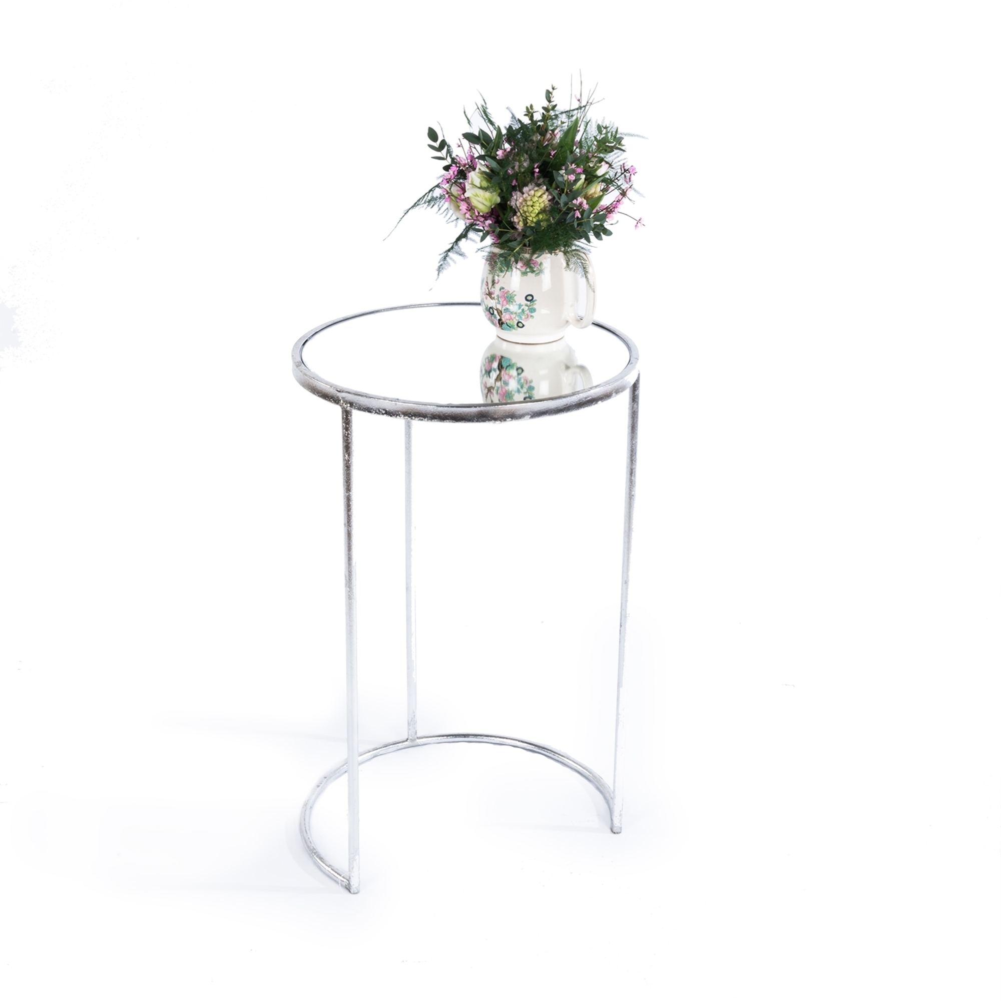 Gin Shu Metal Nest of Tables - Silver Gilt Leaf