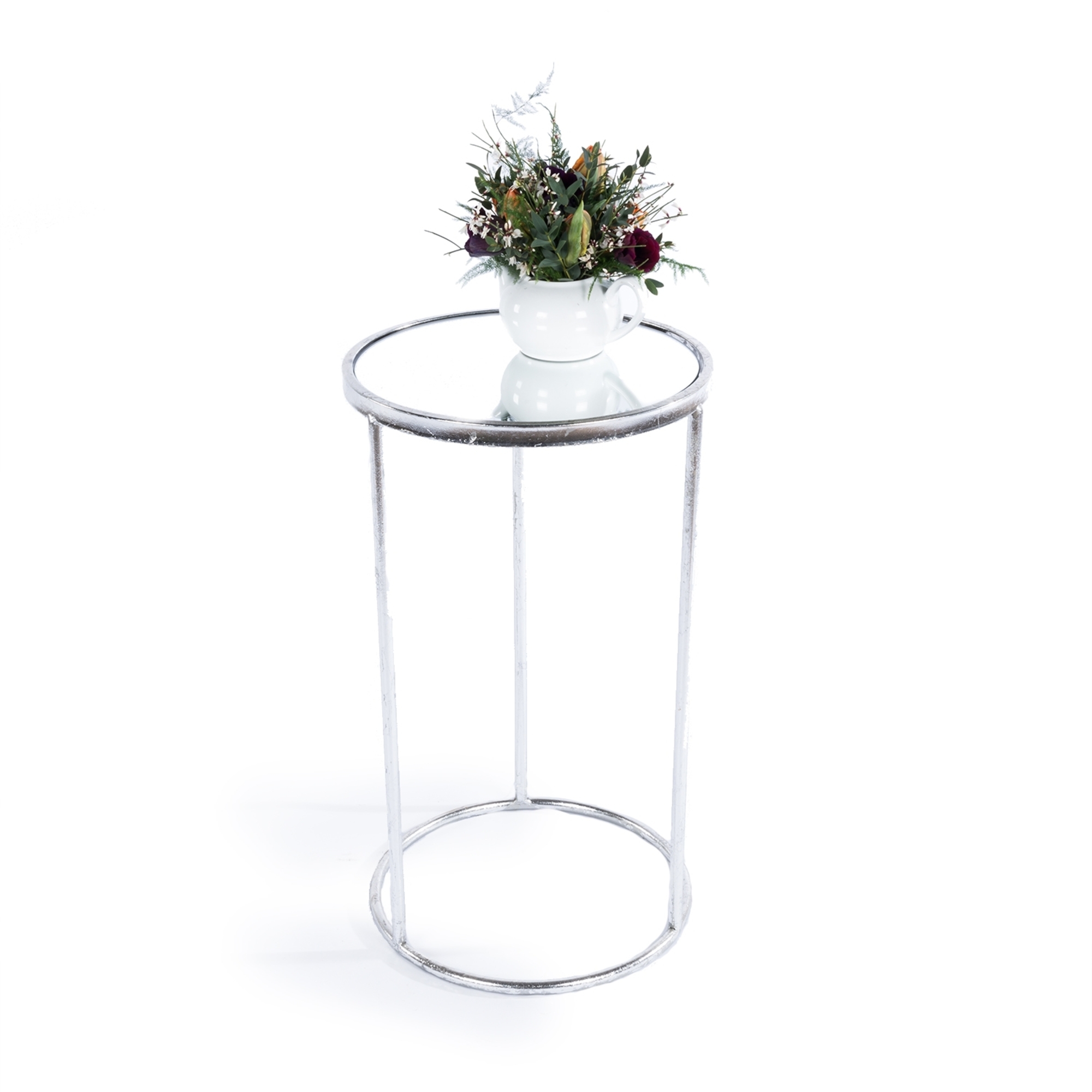 Gin Shu Metal Nest of Tables - Silver Gilt Leaf