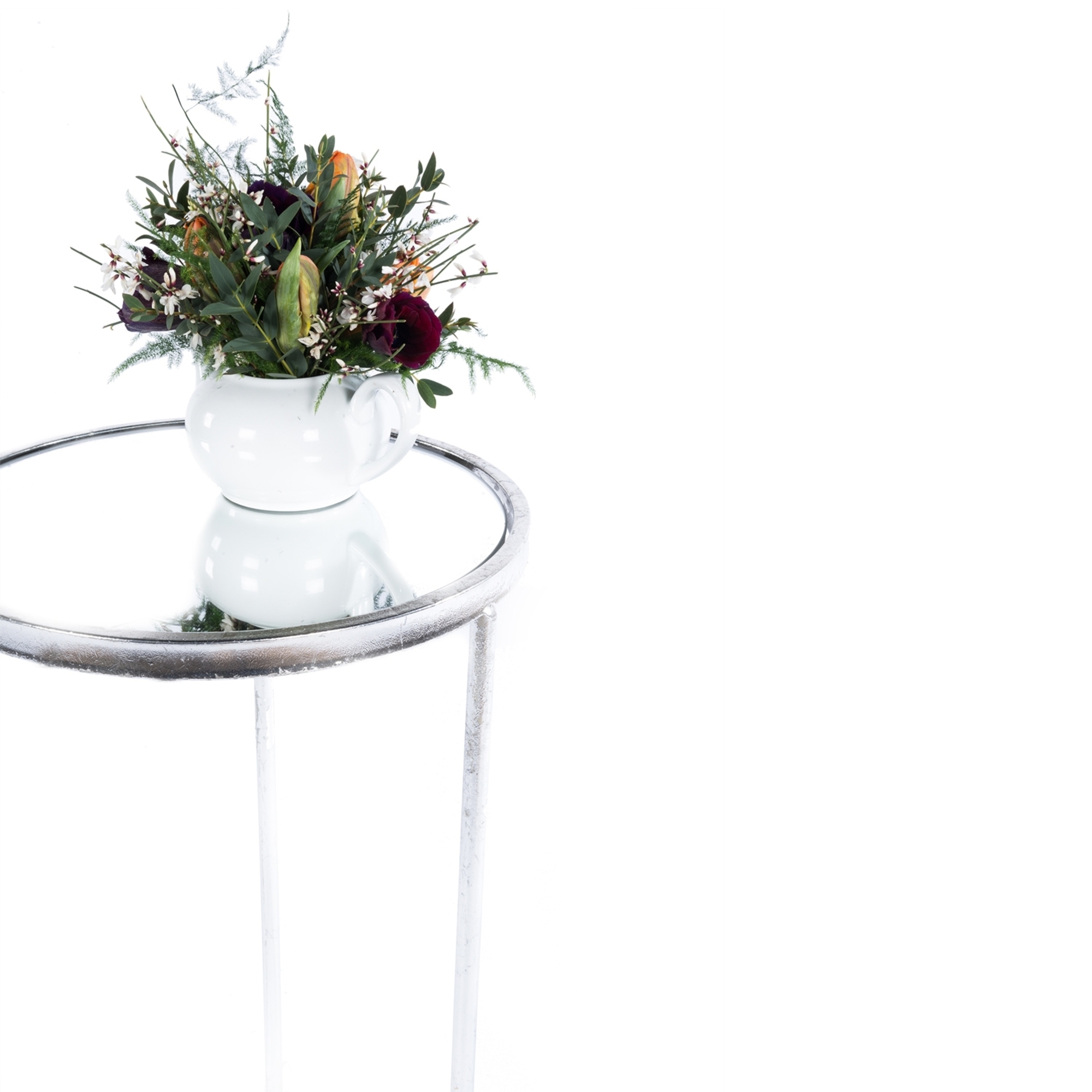 Gin Shu Metal Nest of Tables - Silver Gilt Leaf