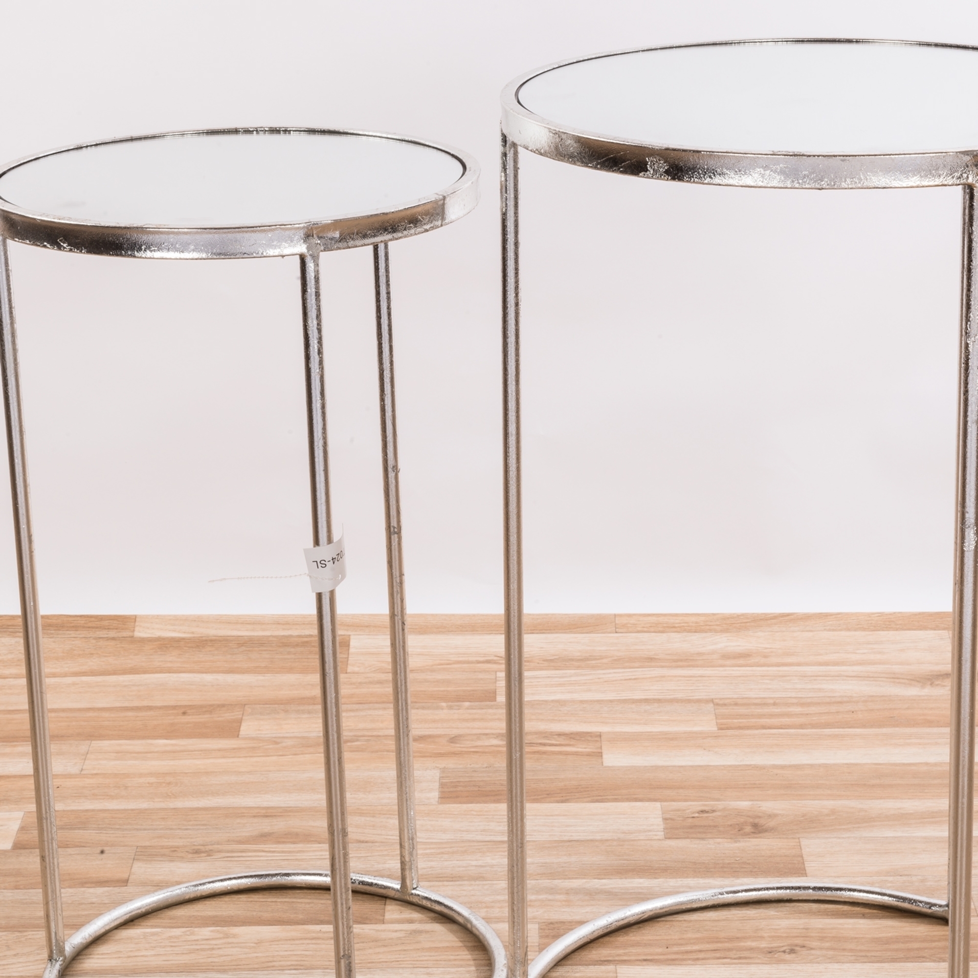 Gin Shu Metal Nest of Tables - Silver Gilt Leaf