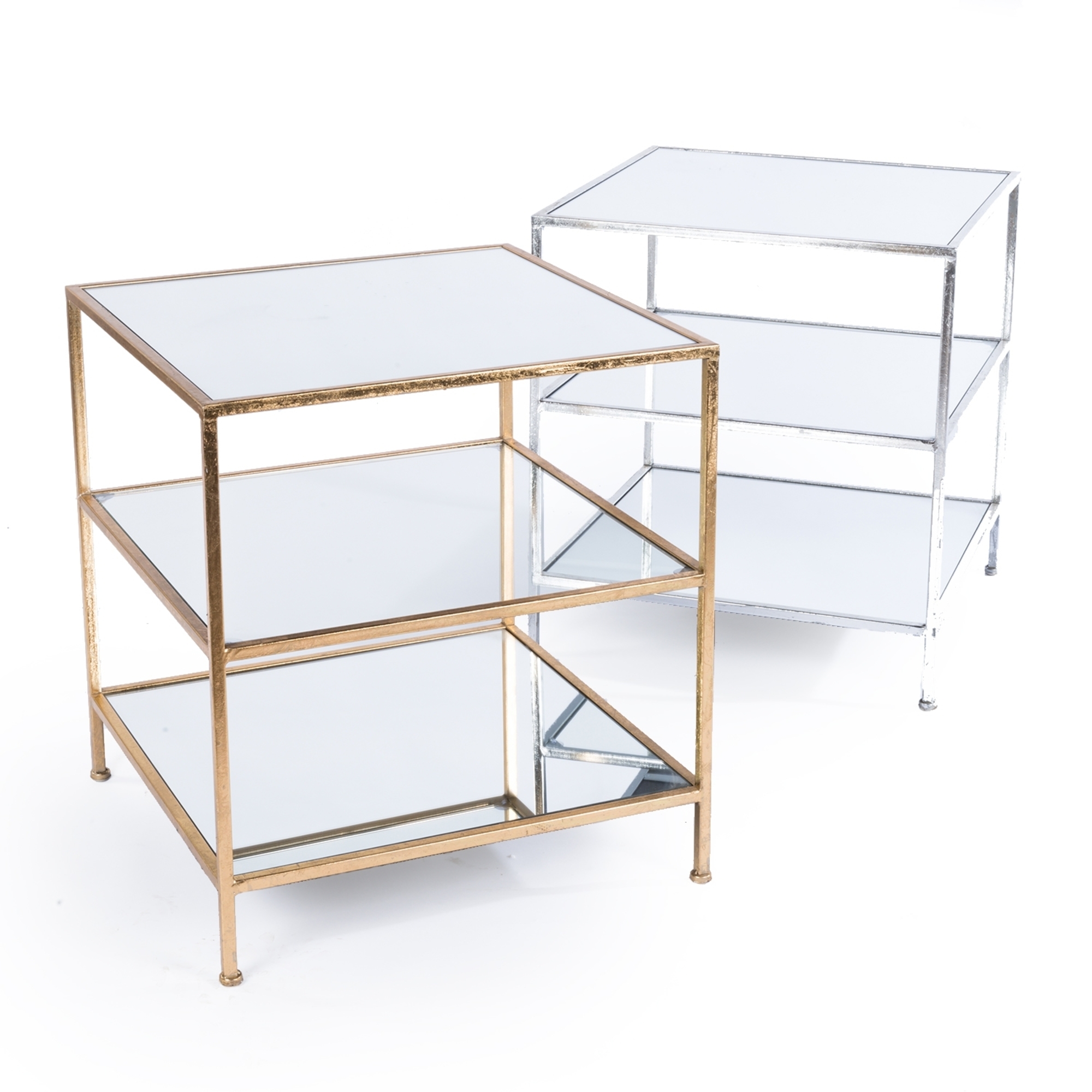 Gin Shu Metal Side Table - Gold Gilt Leaf