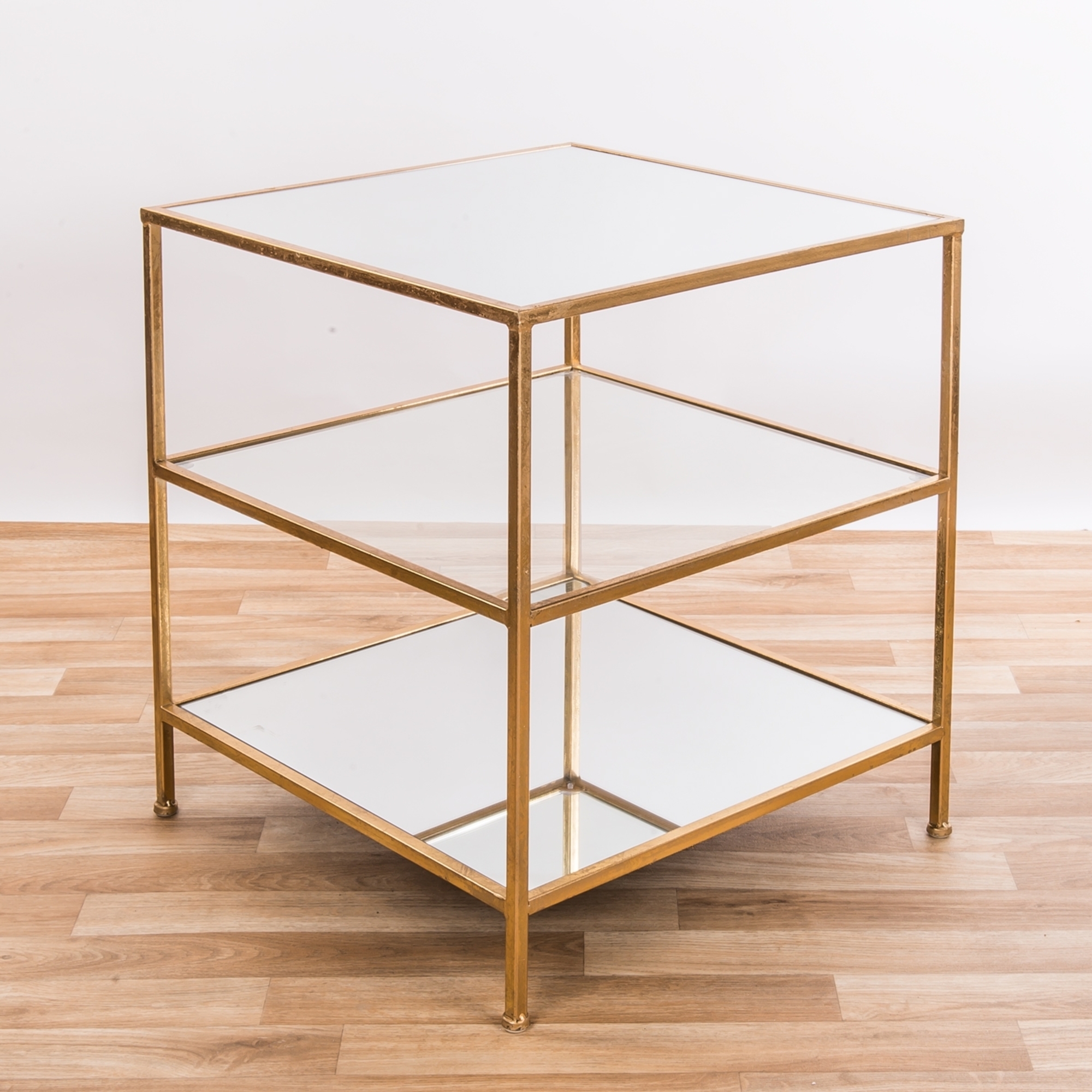 Gin Shu Metal Side Table - Gold Gilt Leaf