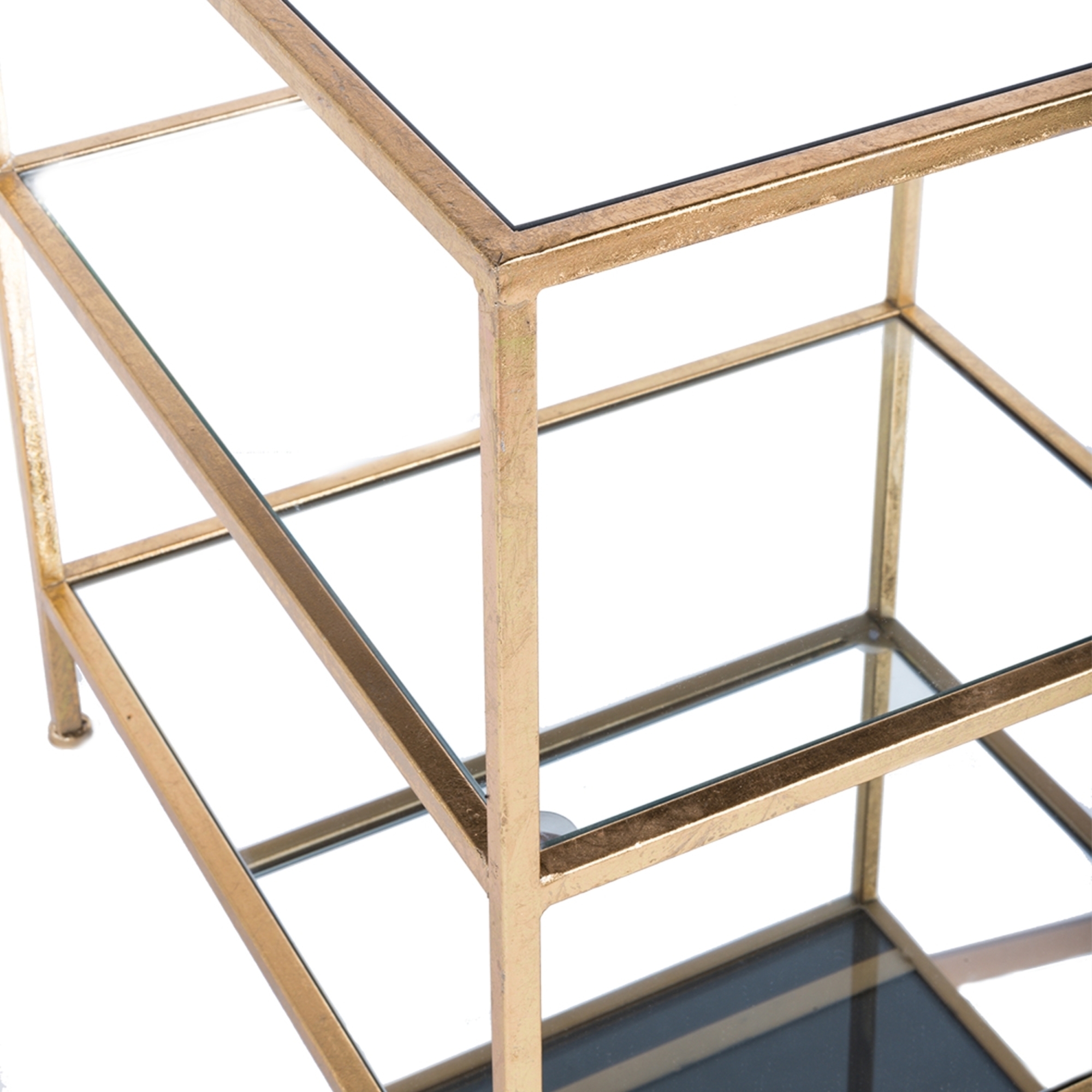 Gin Shu Metal Side Table - Gold Gilt Leaf