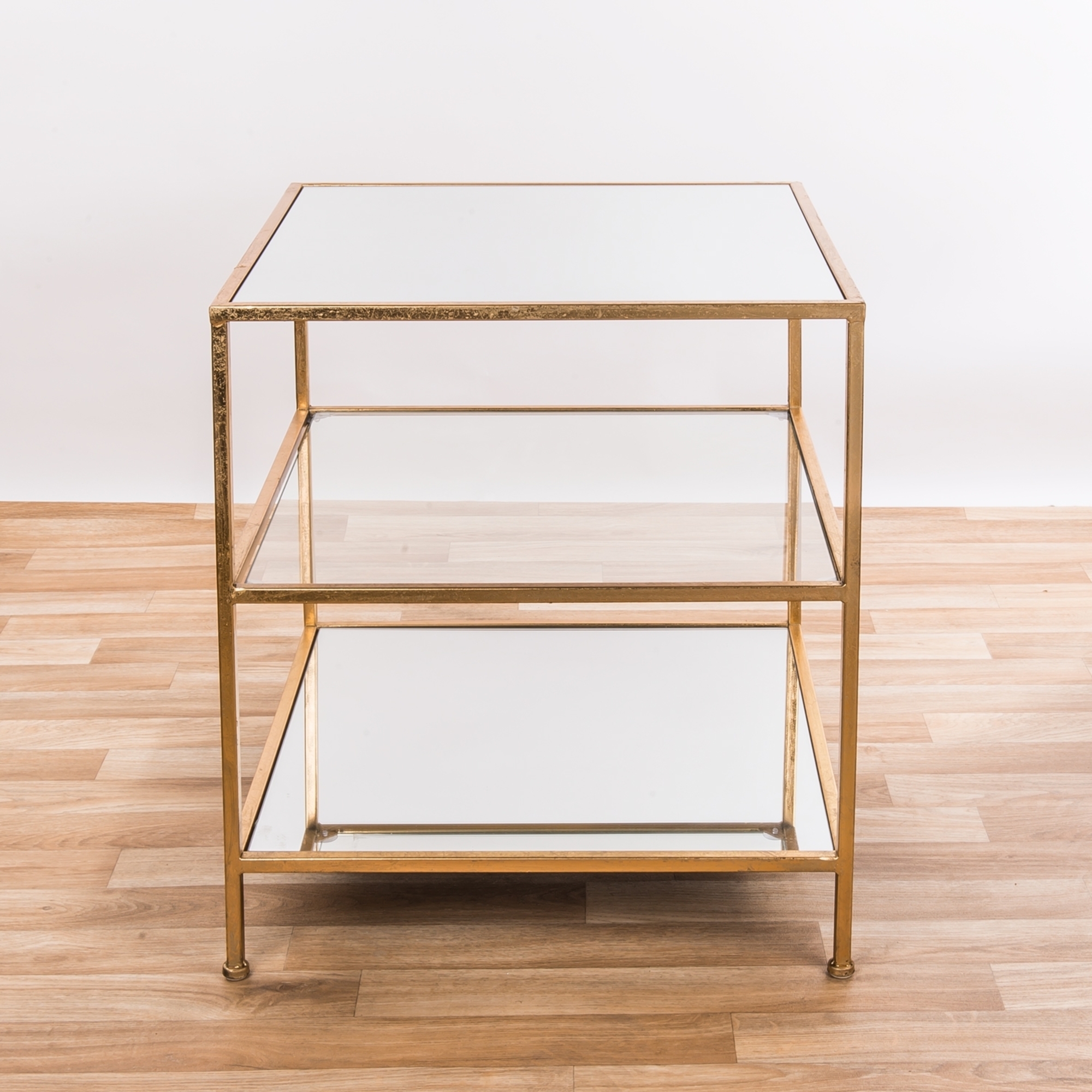 Gin Shu Metal Side Table - Gold Gilt Leaf
