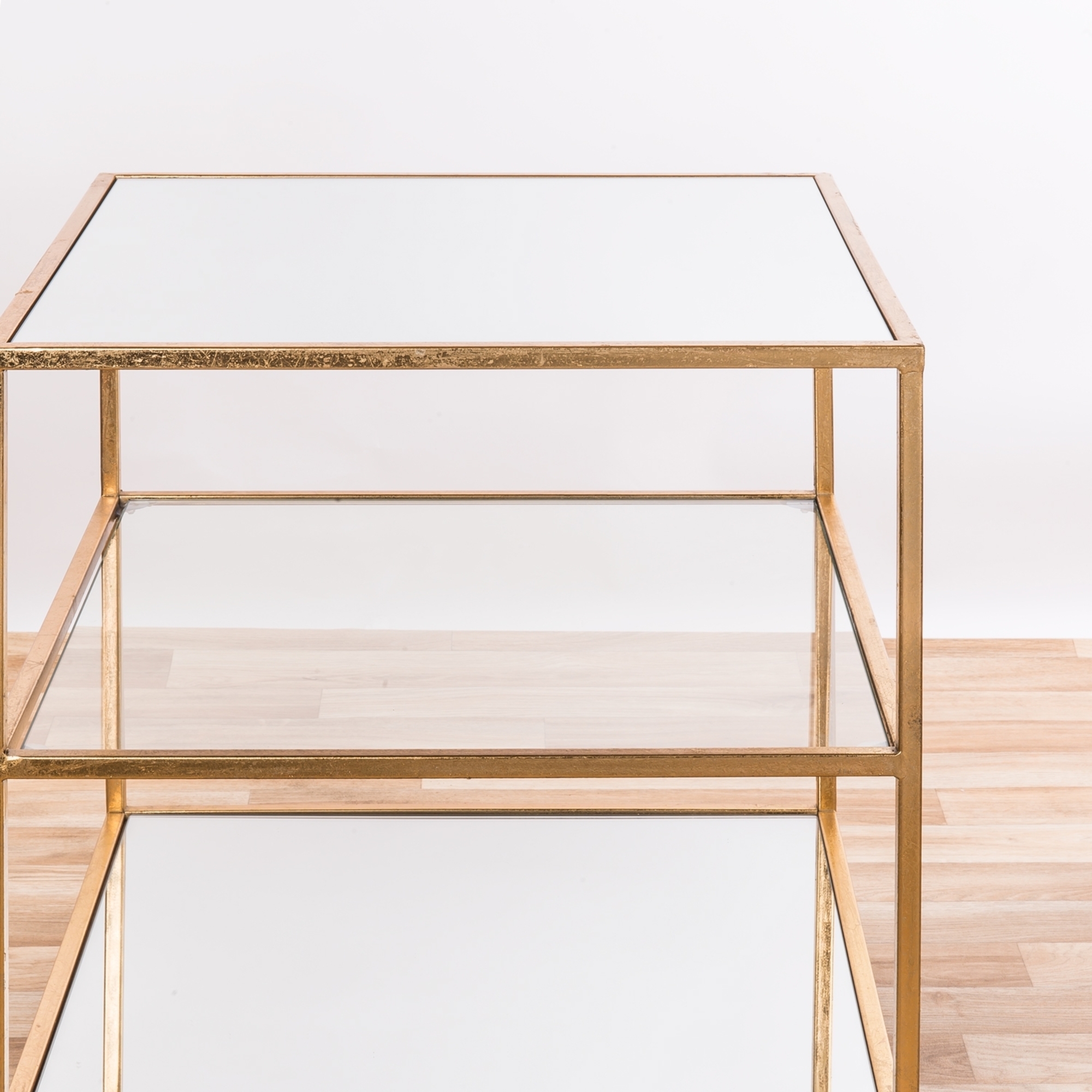 Gin Shu Metal Side Table - Gold Gilt Leaf