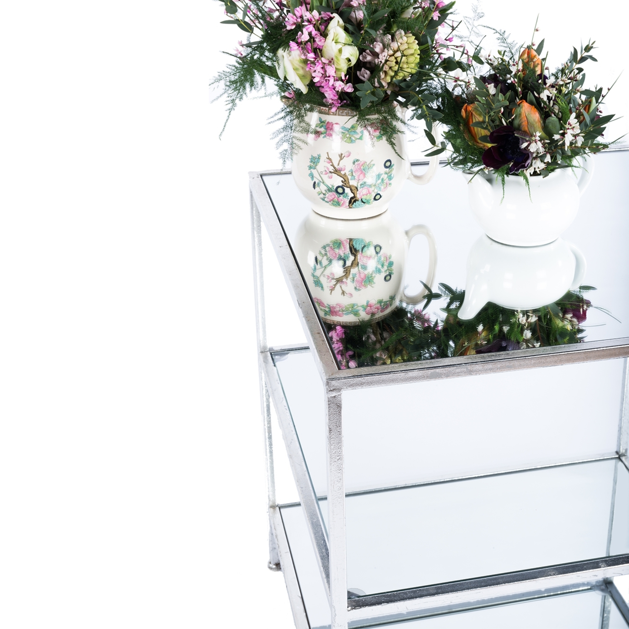 Gin Shu Metal Side Table - Silver Gilt Leaf
