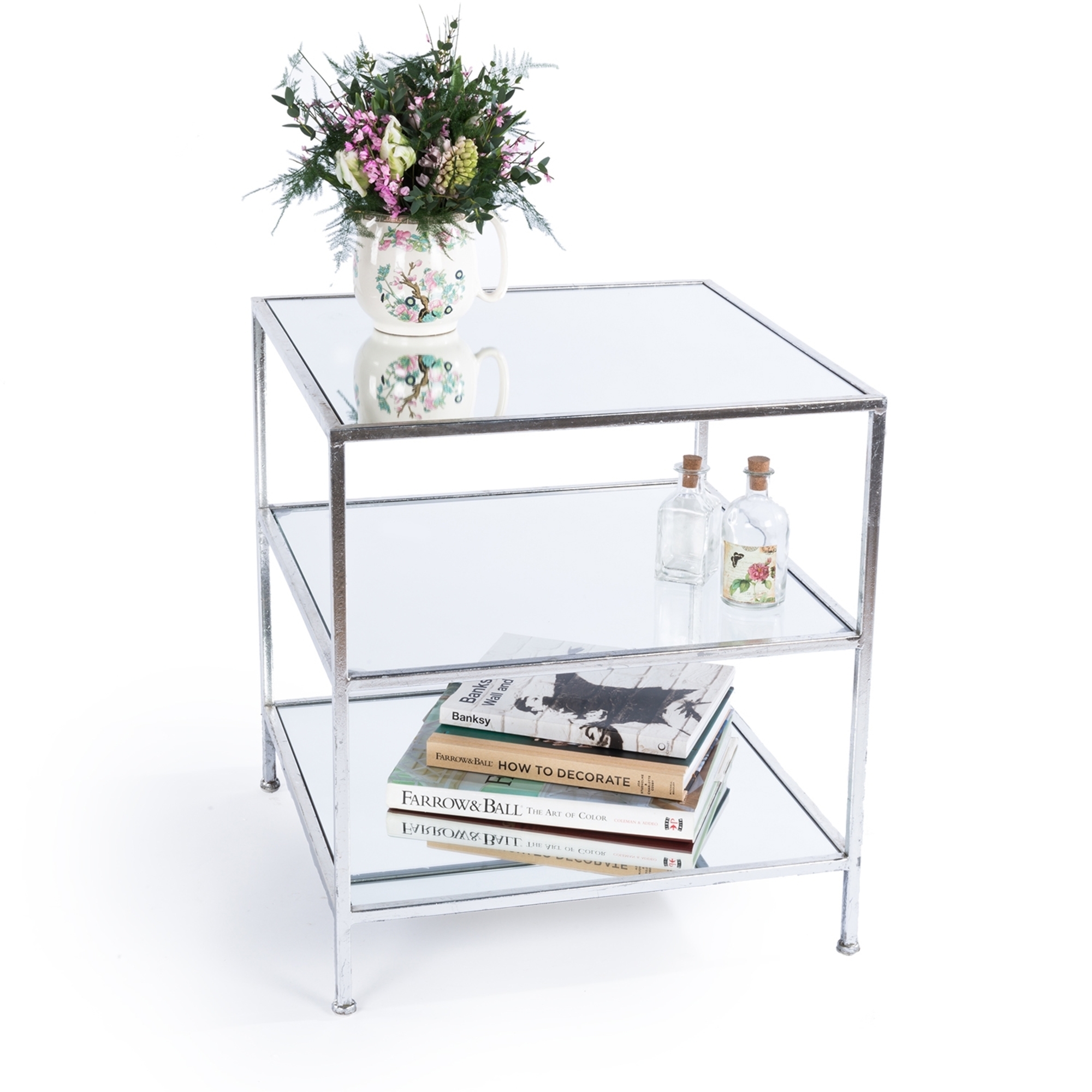 Gin Shu Metal Side Table - Silver Gilt Leaf