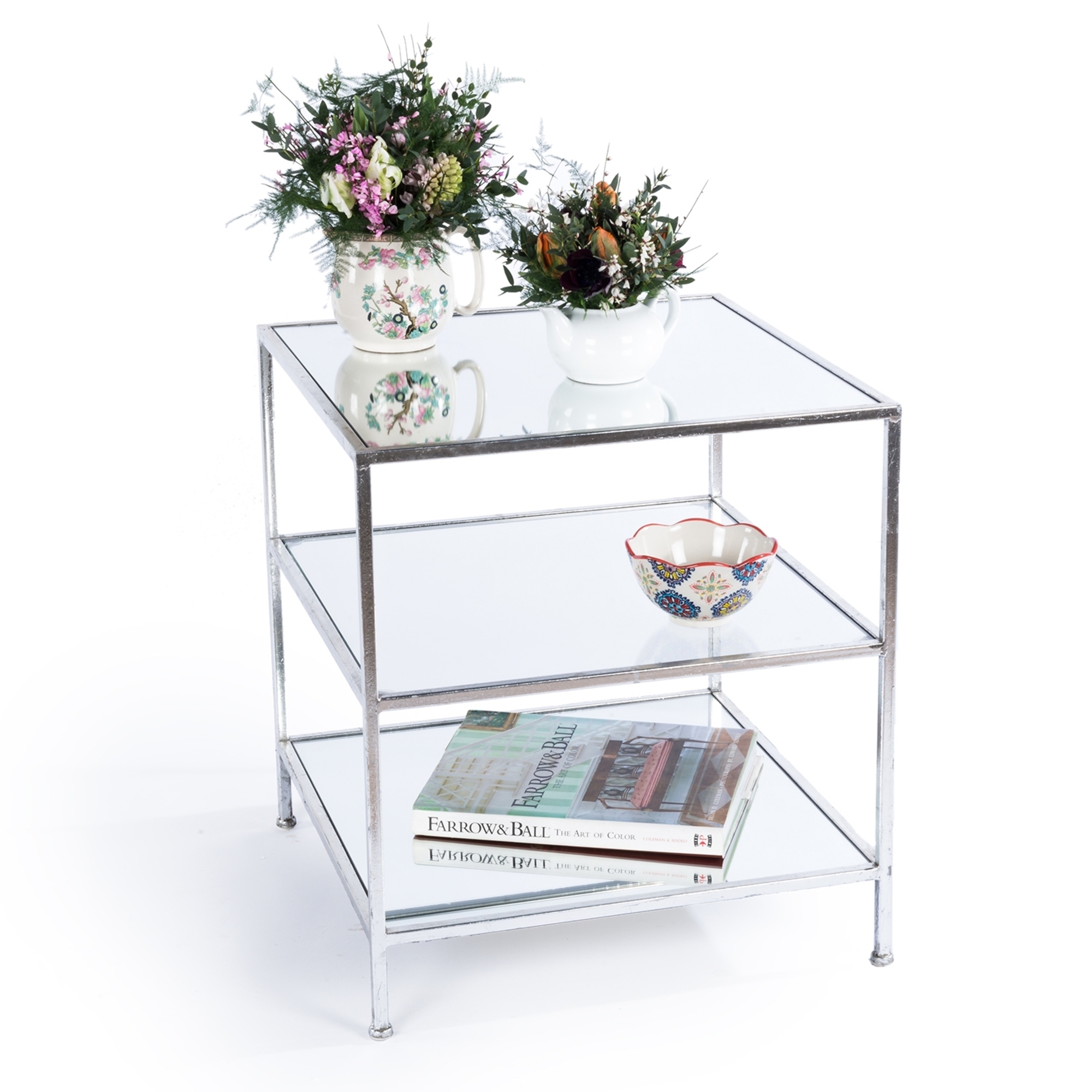 Gin Shu Metal Side Table - Silver Gilt Leaf