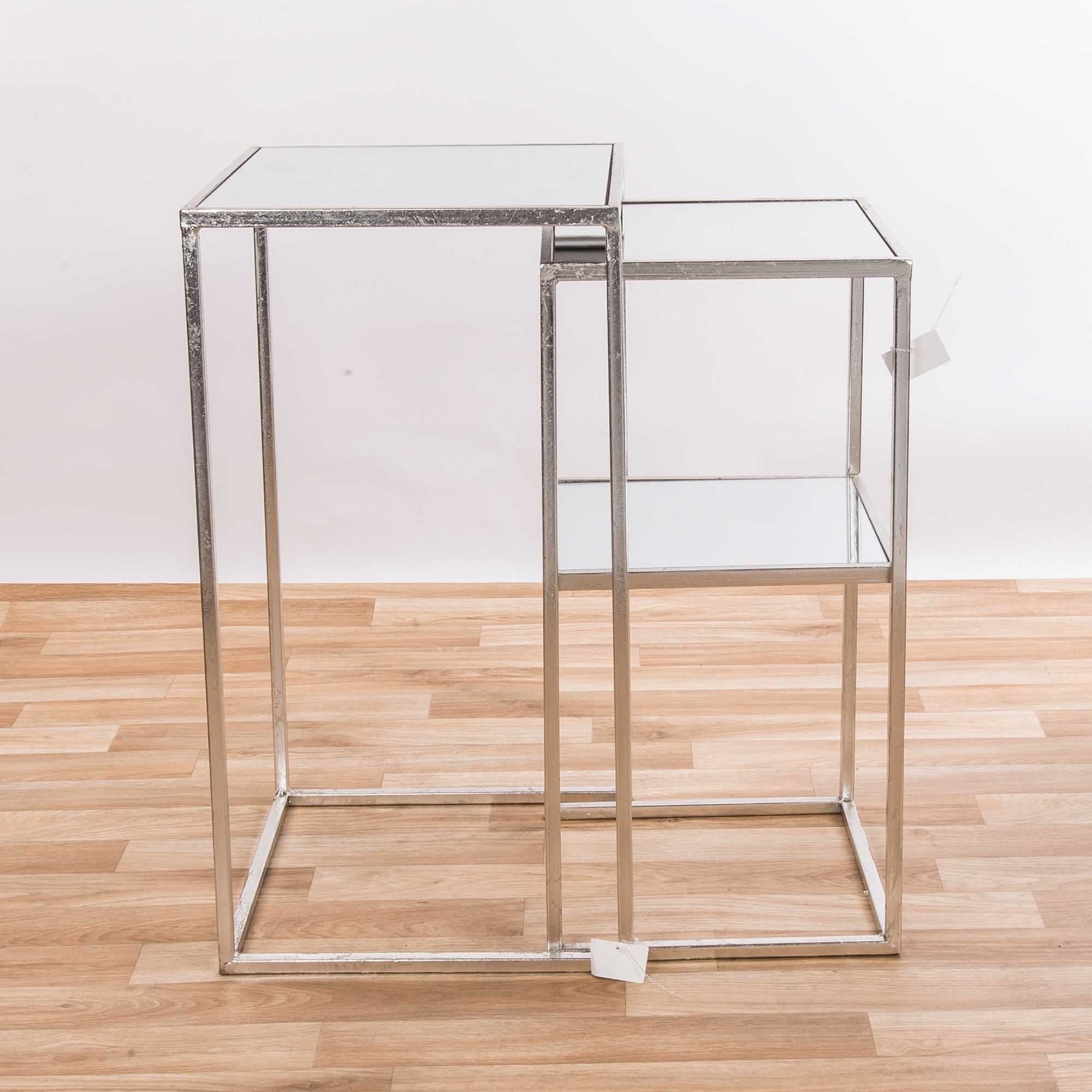 Gin Shu Metal Nest of Tables - Silver Gilt Leaf
