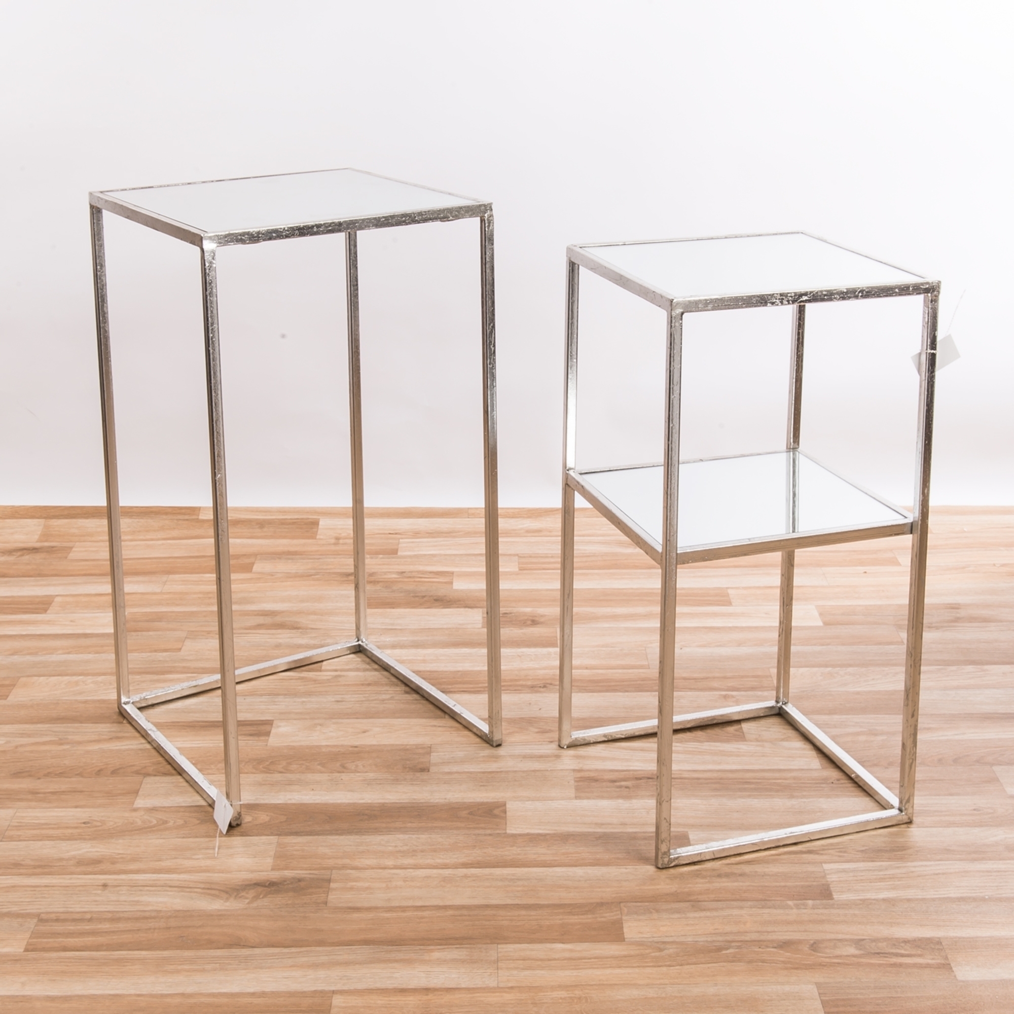 Gin Shu Metal Nest of Tables - Silver Gilt Leaf
