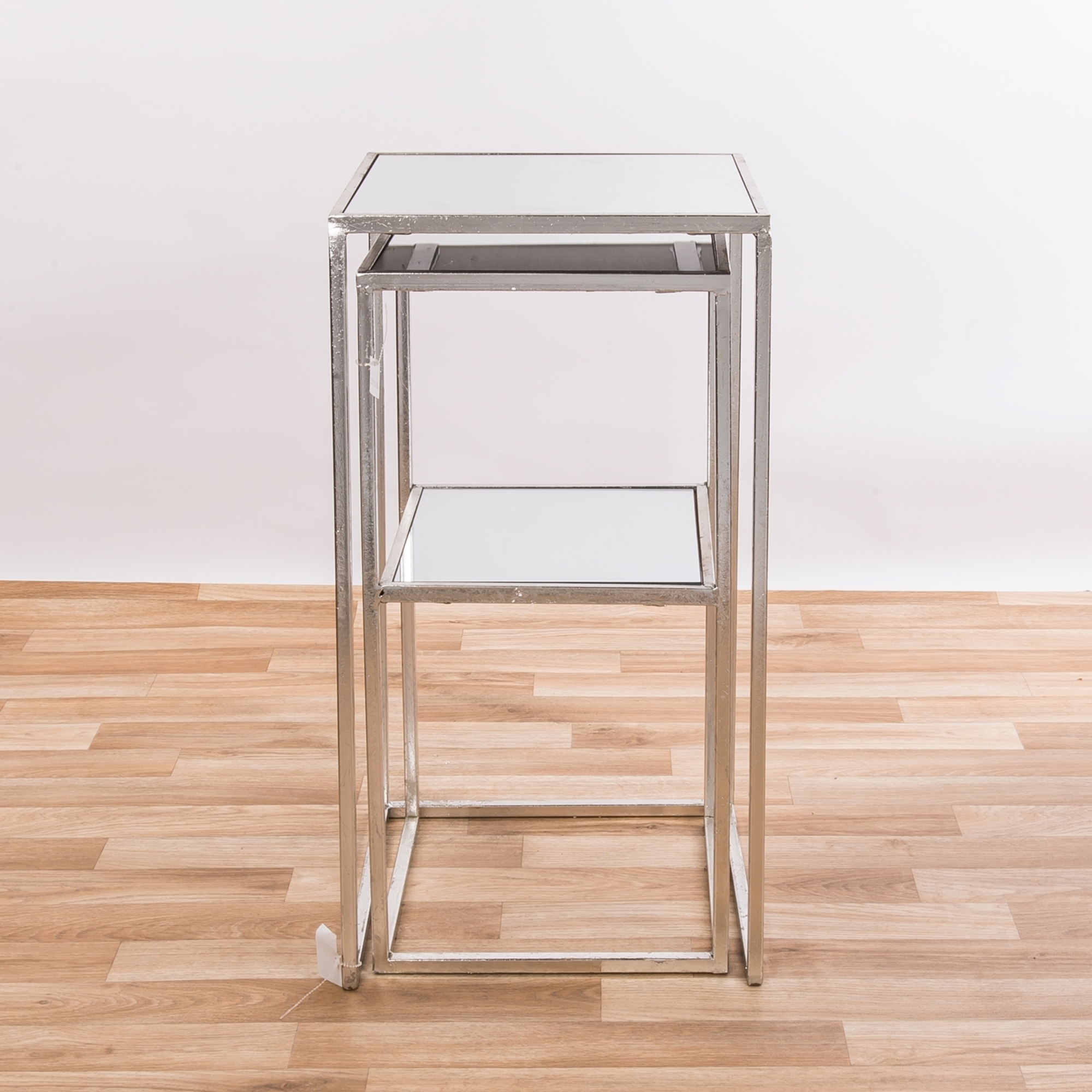 Gin Shu Metal Nest of Tables - Silver Gilt Leaf