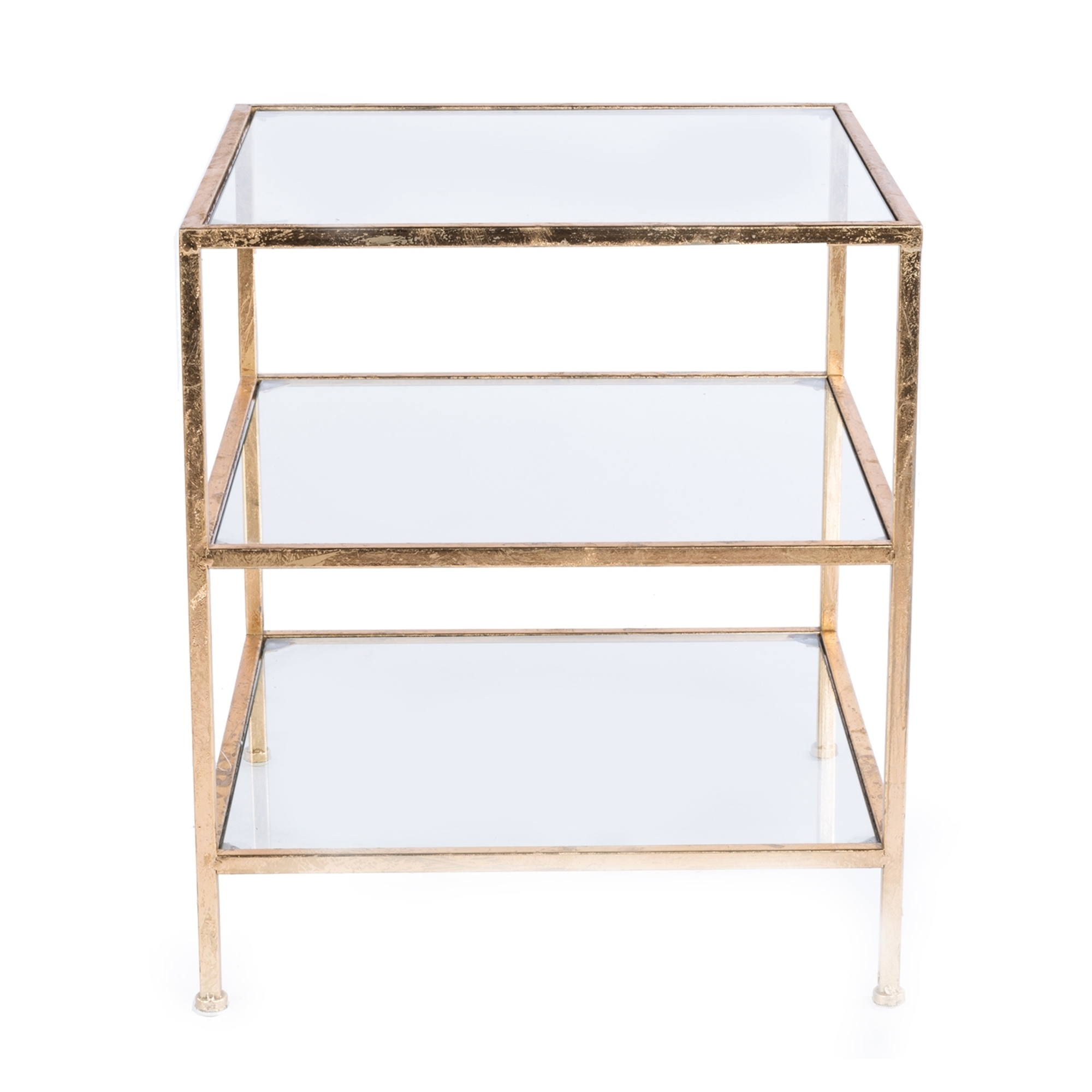 Gin Shu Metal Side Table - Gold Gilt Leaf