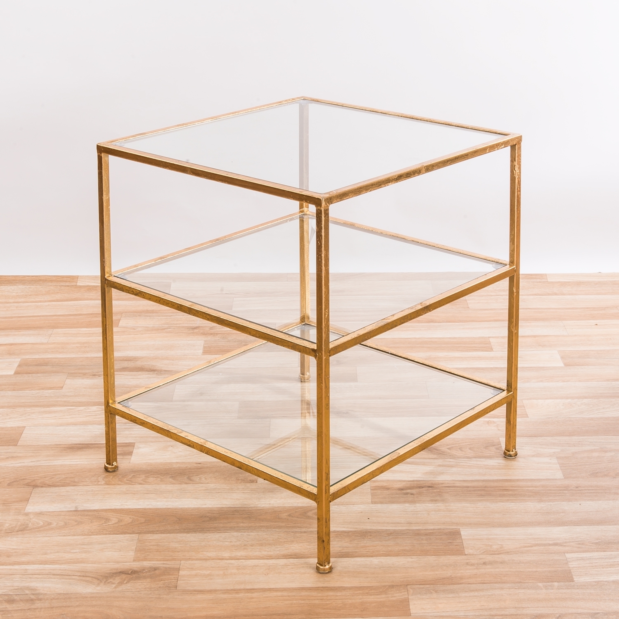 Gin Shu Metal Side Table - Gold Gilt Leaf