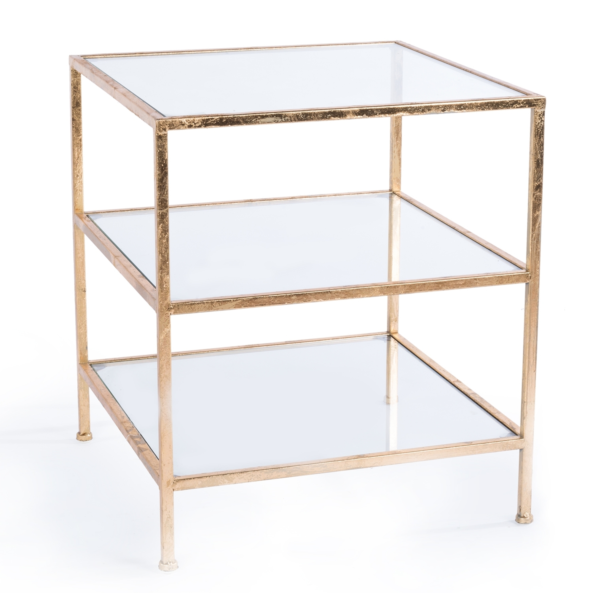 Gin Shu Metal Side Table - Gold Gilt Leaf