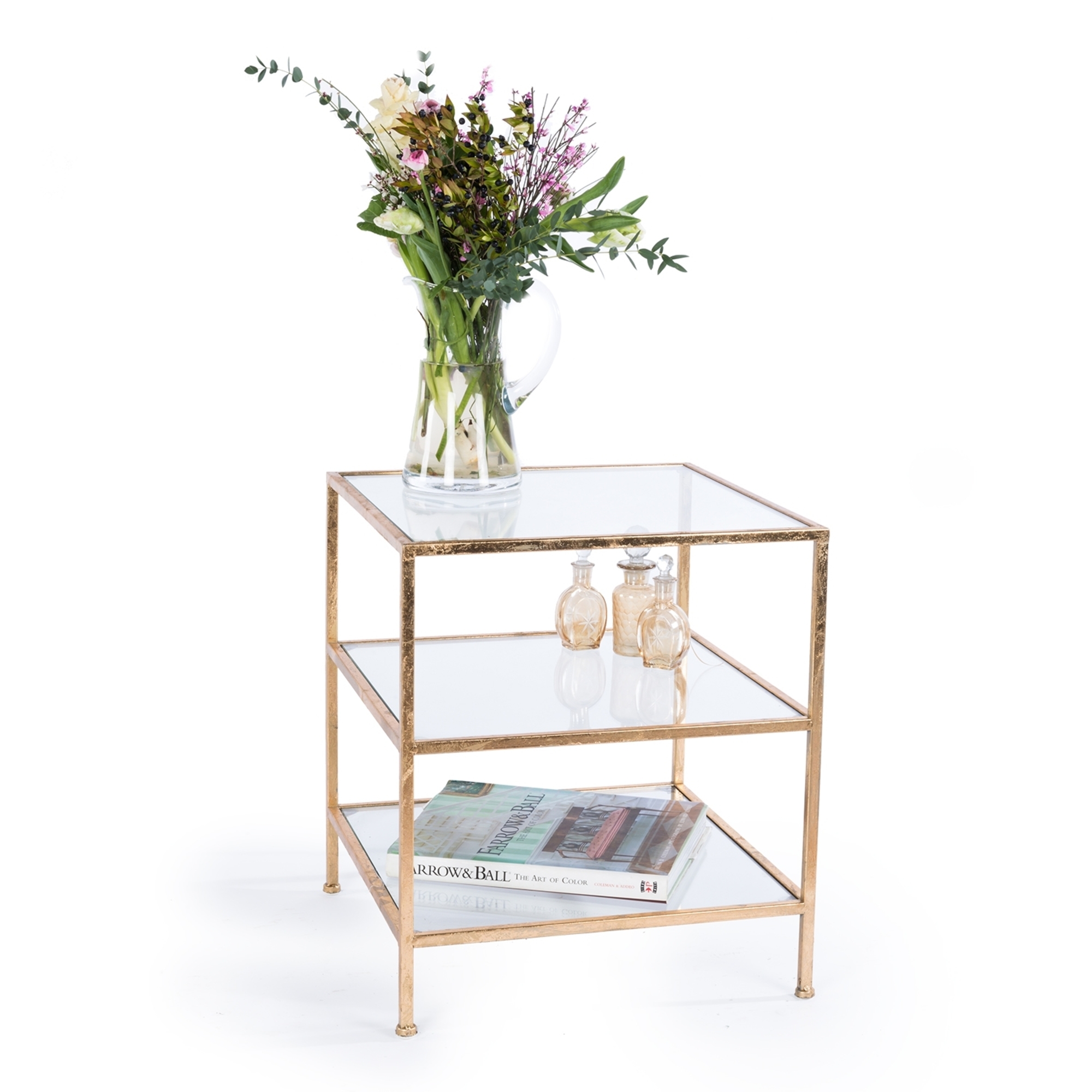Gin Shu Metal Side Table - Gold Gilt Leaf